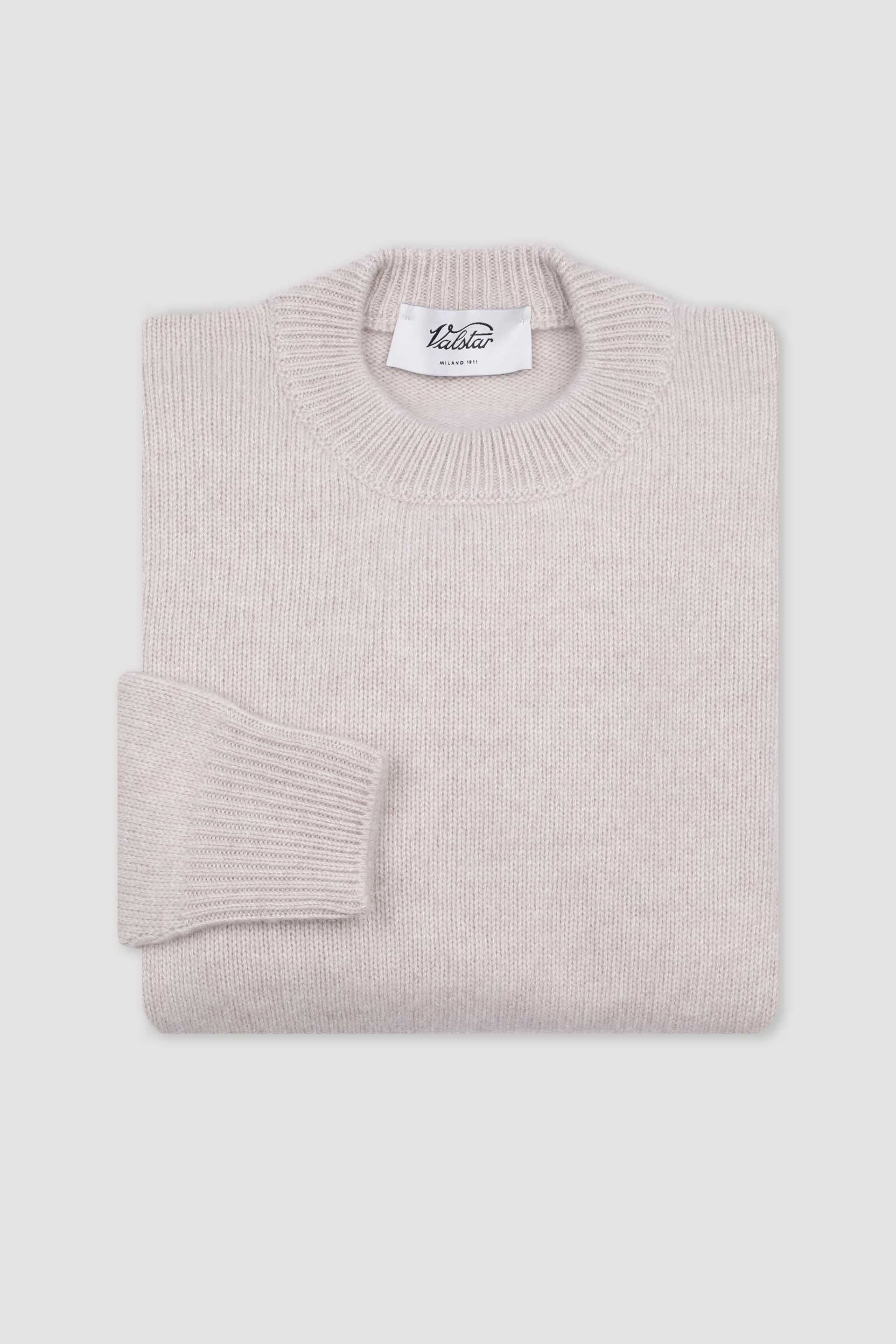 Maglia girocollo in cashmere. Beige - Dust