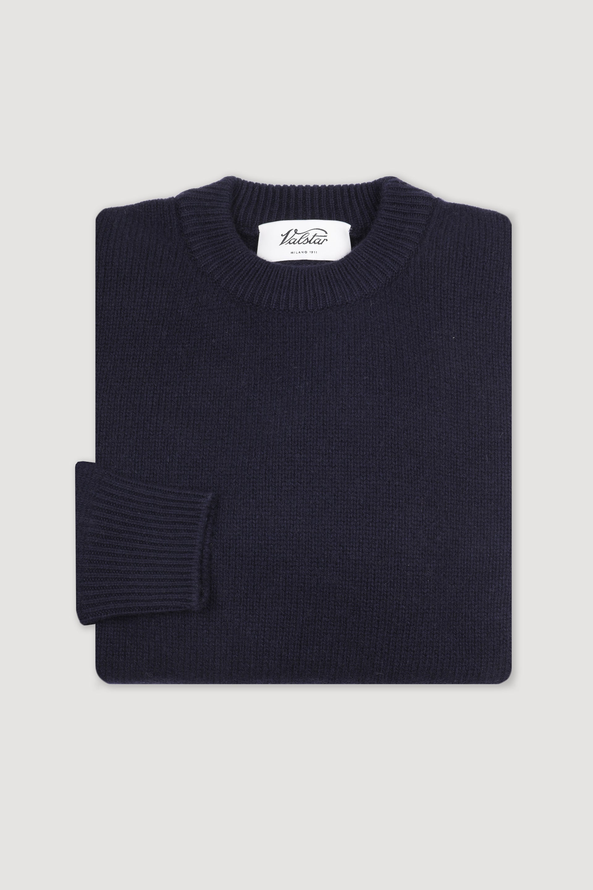 Maglia girocollo in cashmere. Blu - Navy