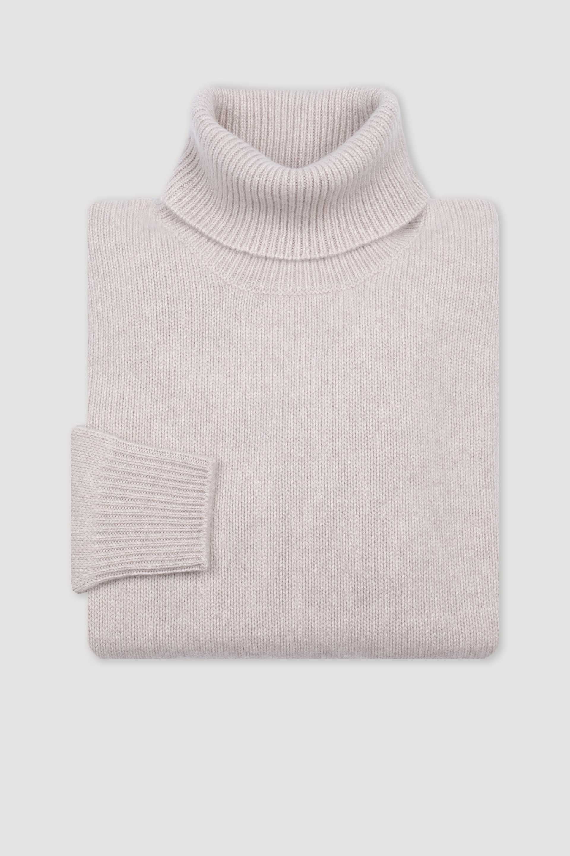 Maglia dolcevita in cashmere. Beige - Dust