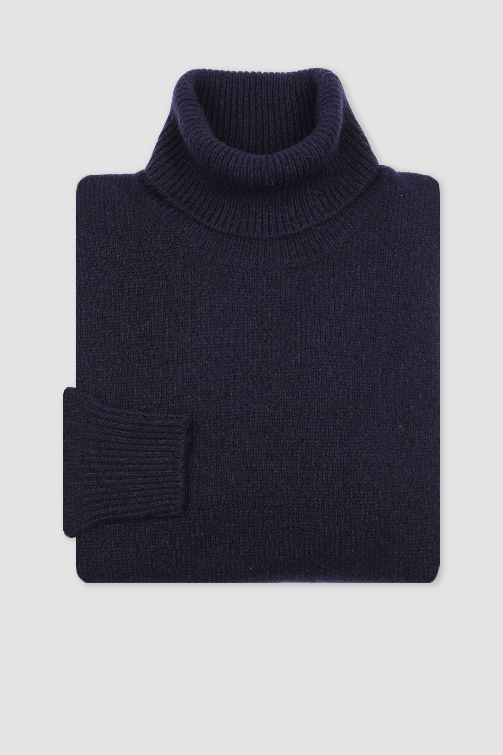 Maglia dolcevita in cashmere. Blu - Navy