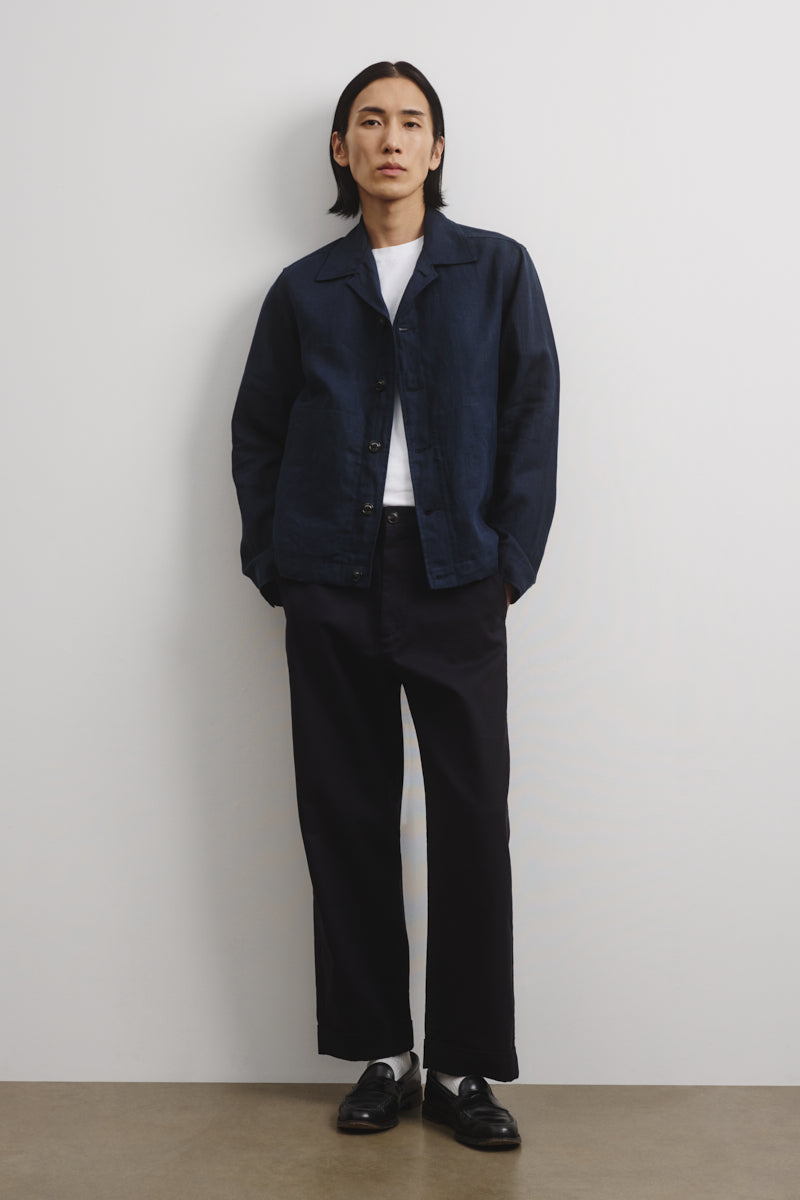 Coach jacket Mickie in lino, sfoderata - Blu notte