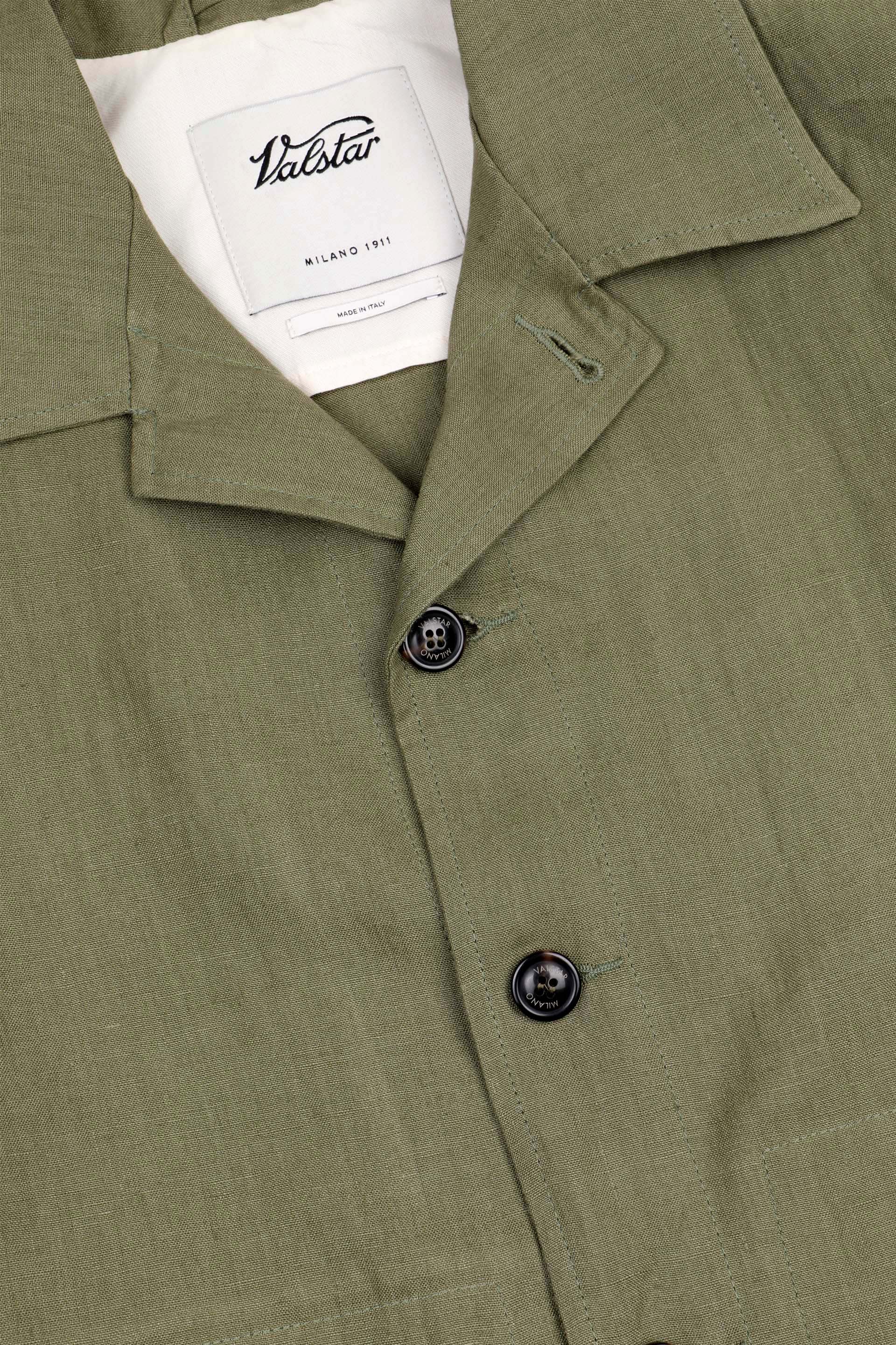 Coach jacket Mickie in lino, sfoderata, verde - Fatigue green