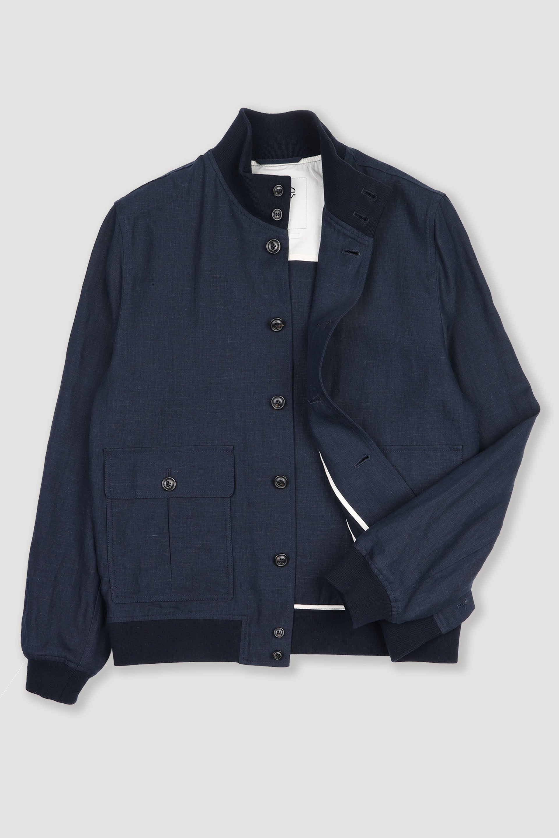 Giubbotto Valstarino in lino, sfoderato - Blu notte