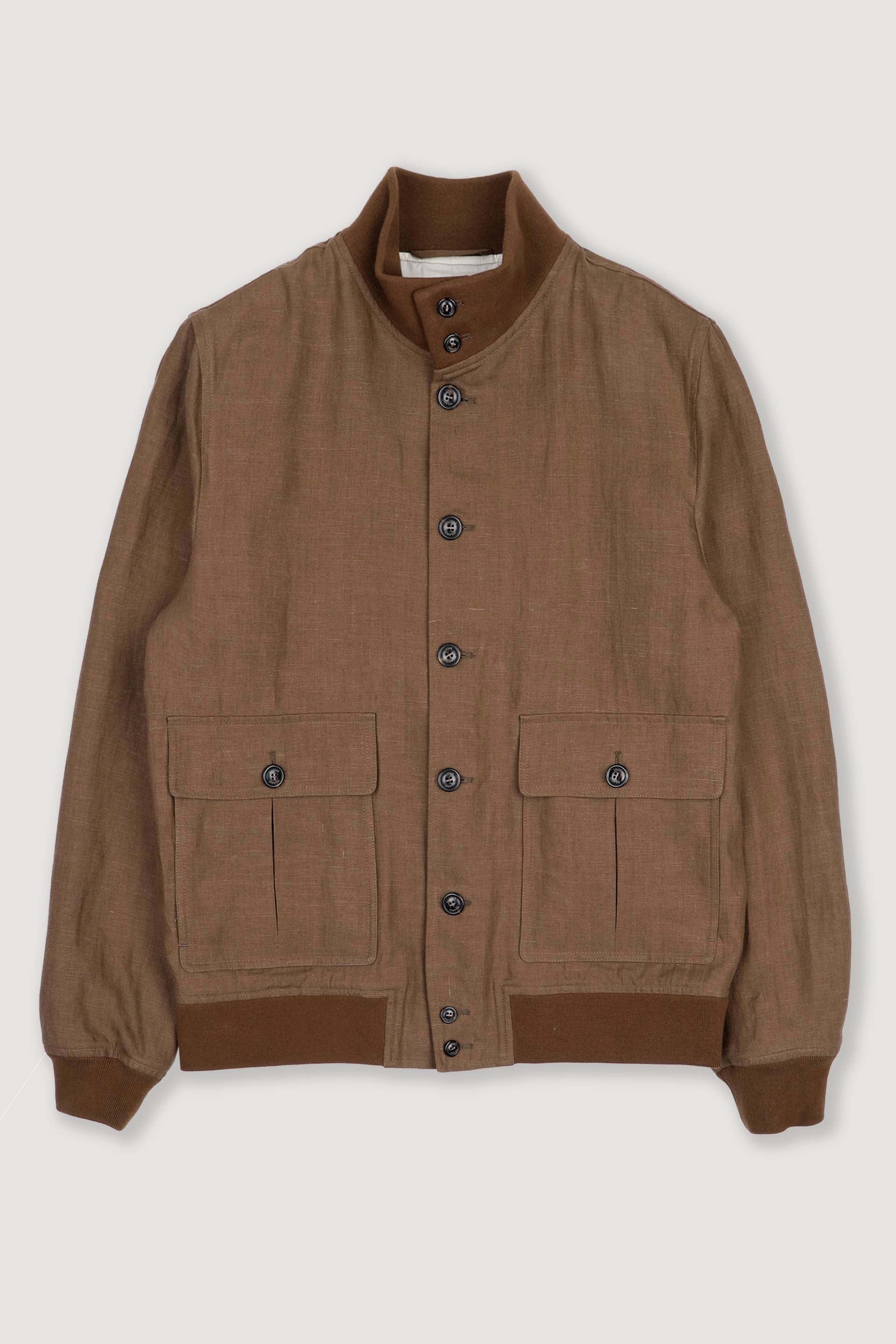 Giubbotto Valstarino in lino, sfoderato. Marrone - Ghianda