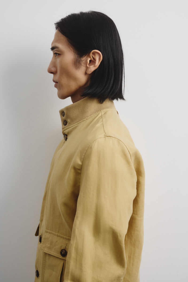 Giubbotto Valstarino in lino, sfoderato. Giallo - Propoli