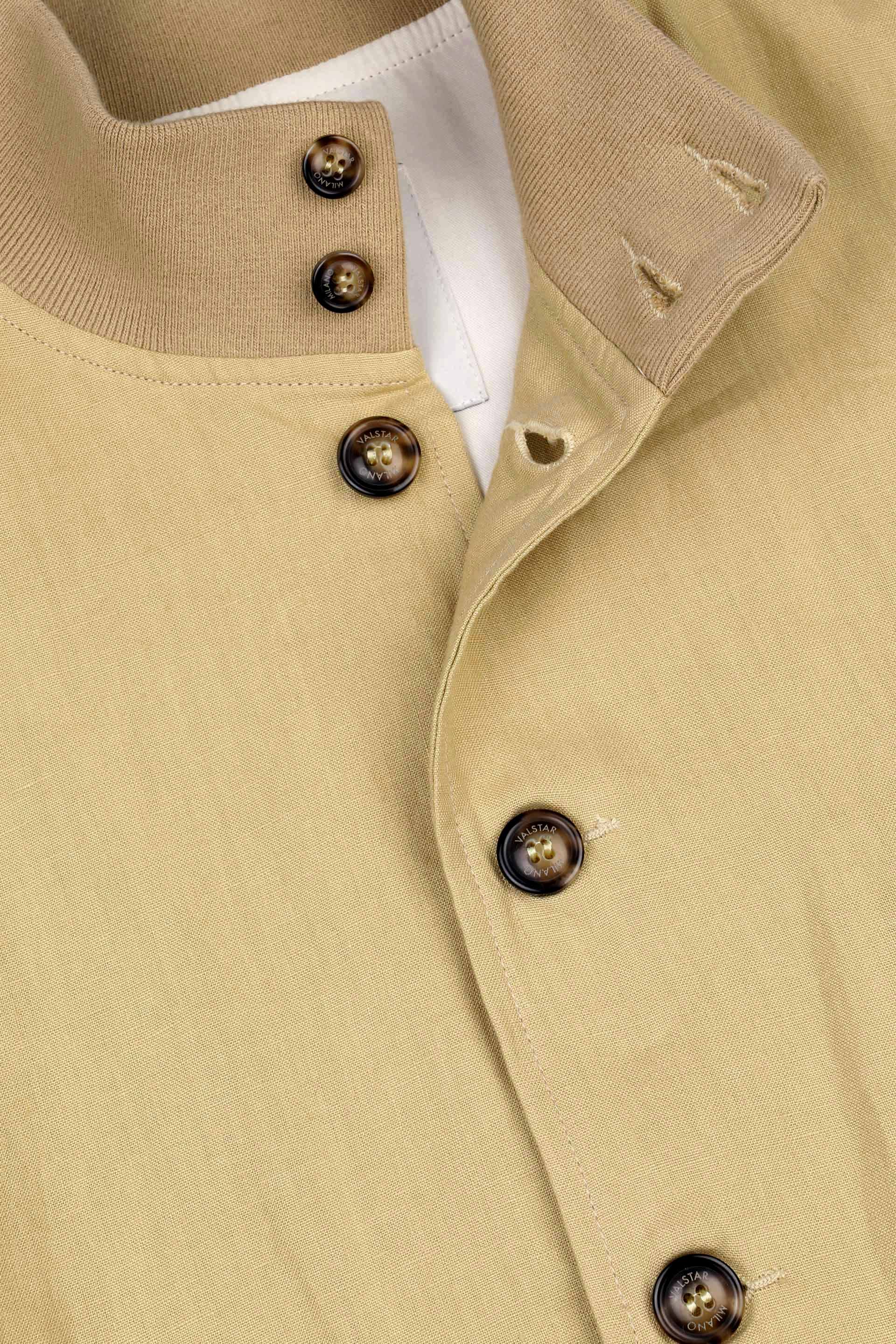 Giubbotto Valstarino in lino, sfoderato. Giallo - Propoli