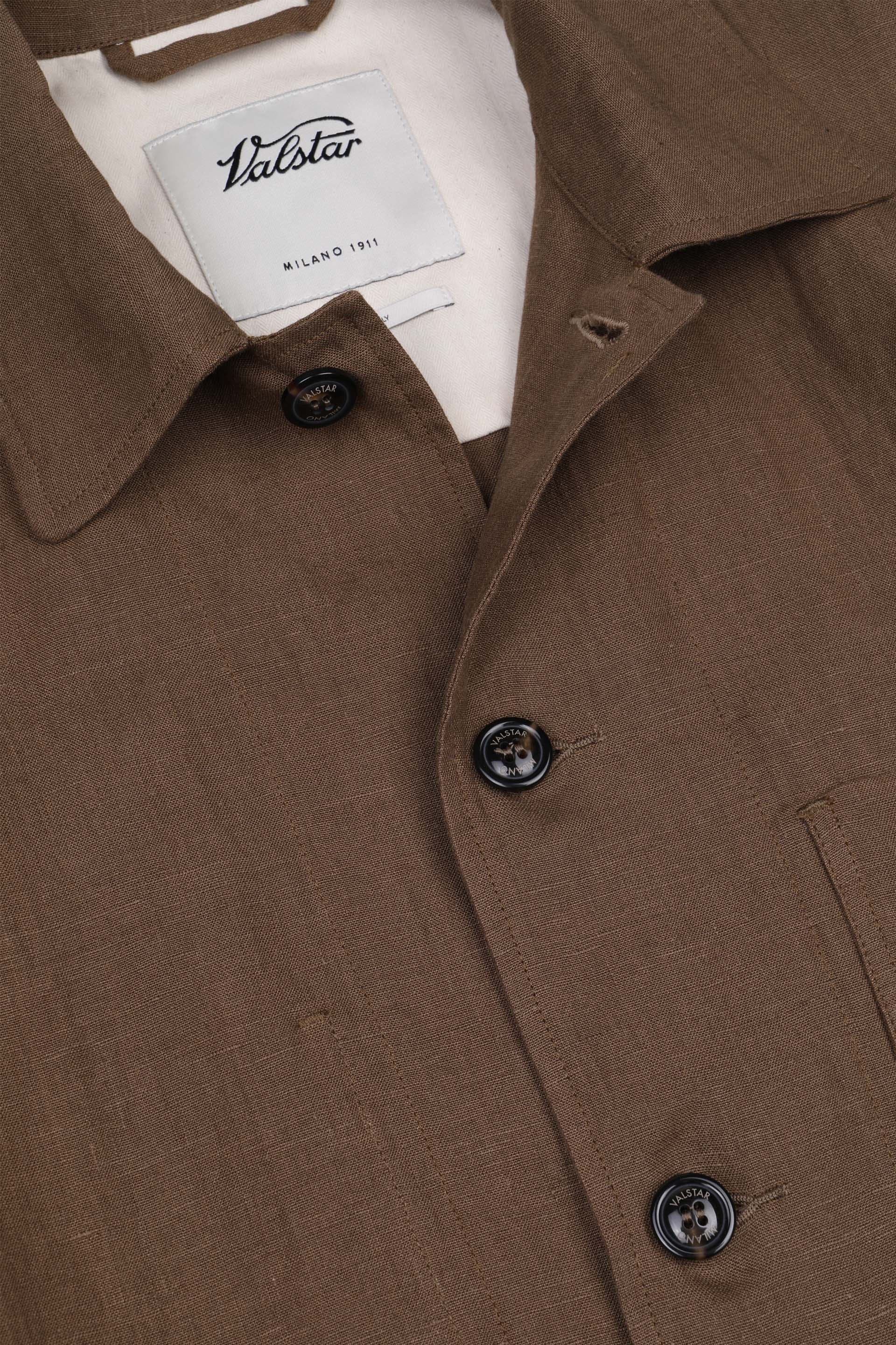 Work jacket Luke in lino, sfoderata. Marrone - Ghianda