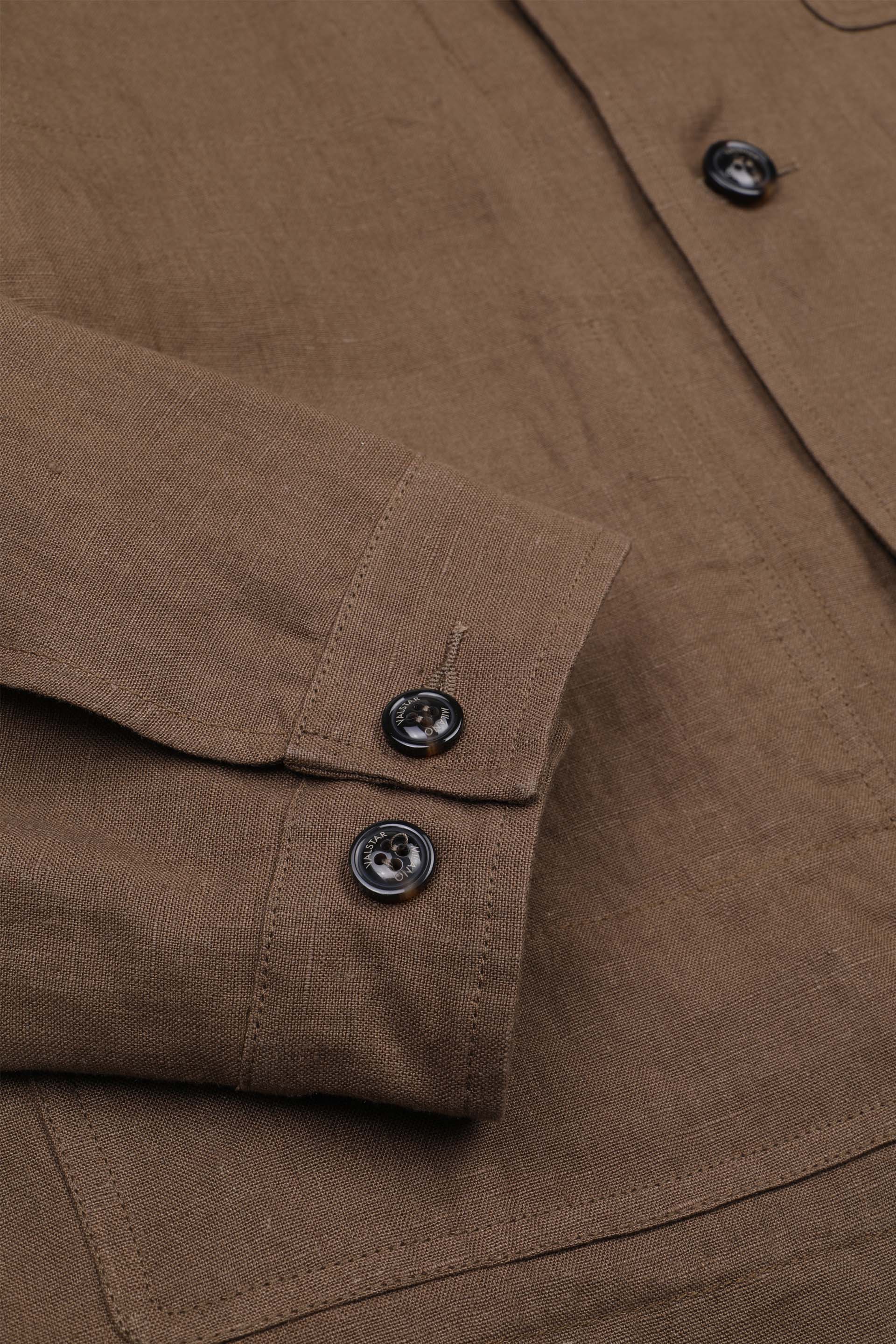 Work jacket Luke in lino, sfoderata. Marrone - Ghianda