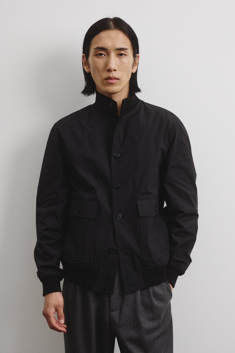 Giubbotto Valstarino in popeline stretch, sfoderato. - Black
