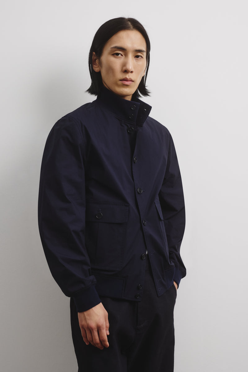 Giubbotto Valstarino in popeline stretch, sfoderato. - Navy blue