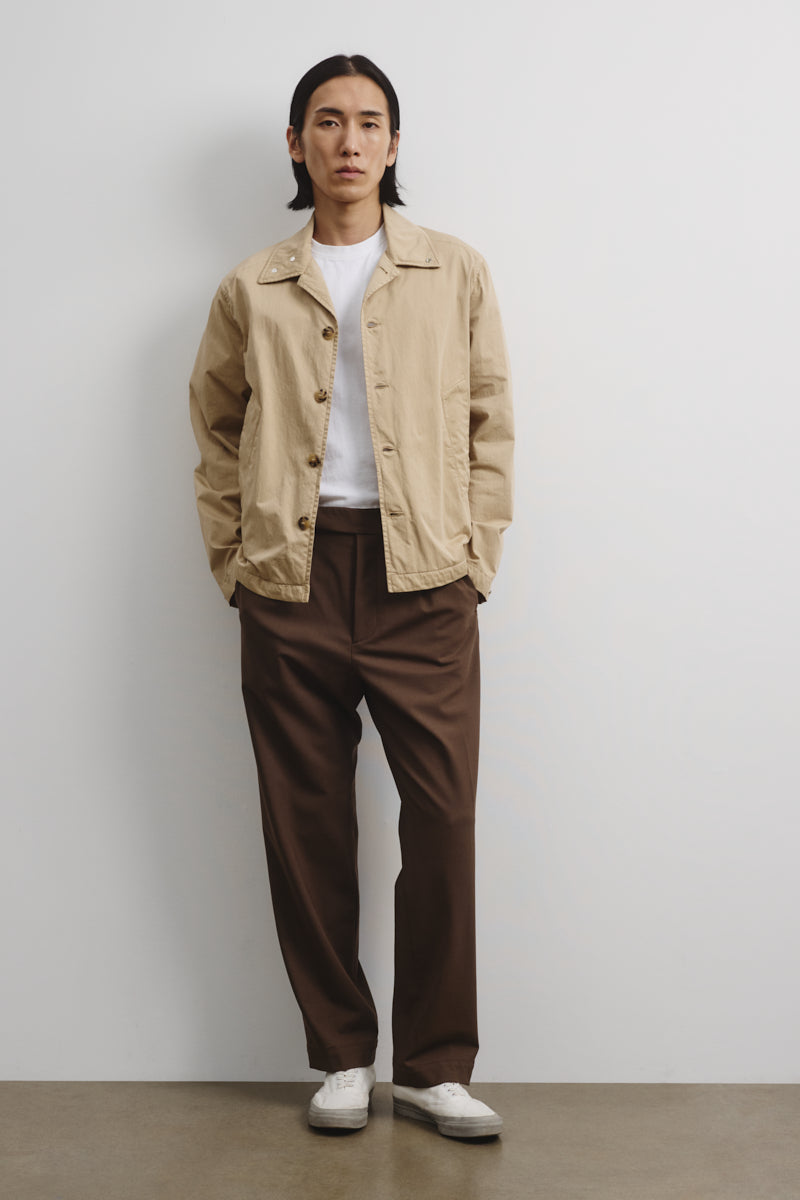 Coach jacket Ted in cotone-nylon, sfoderata. Beige - Sable
