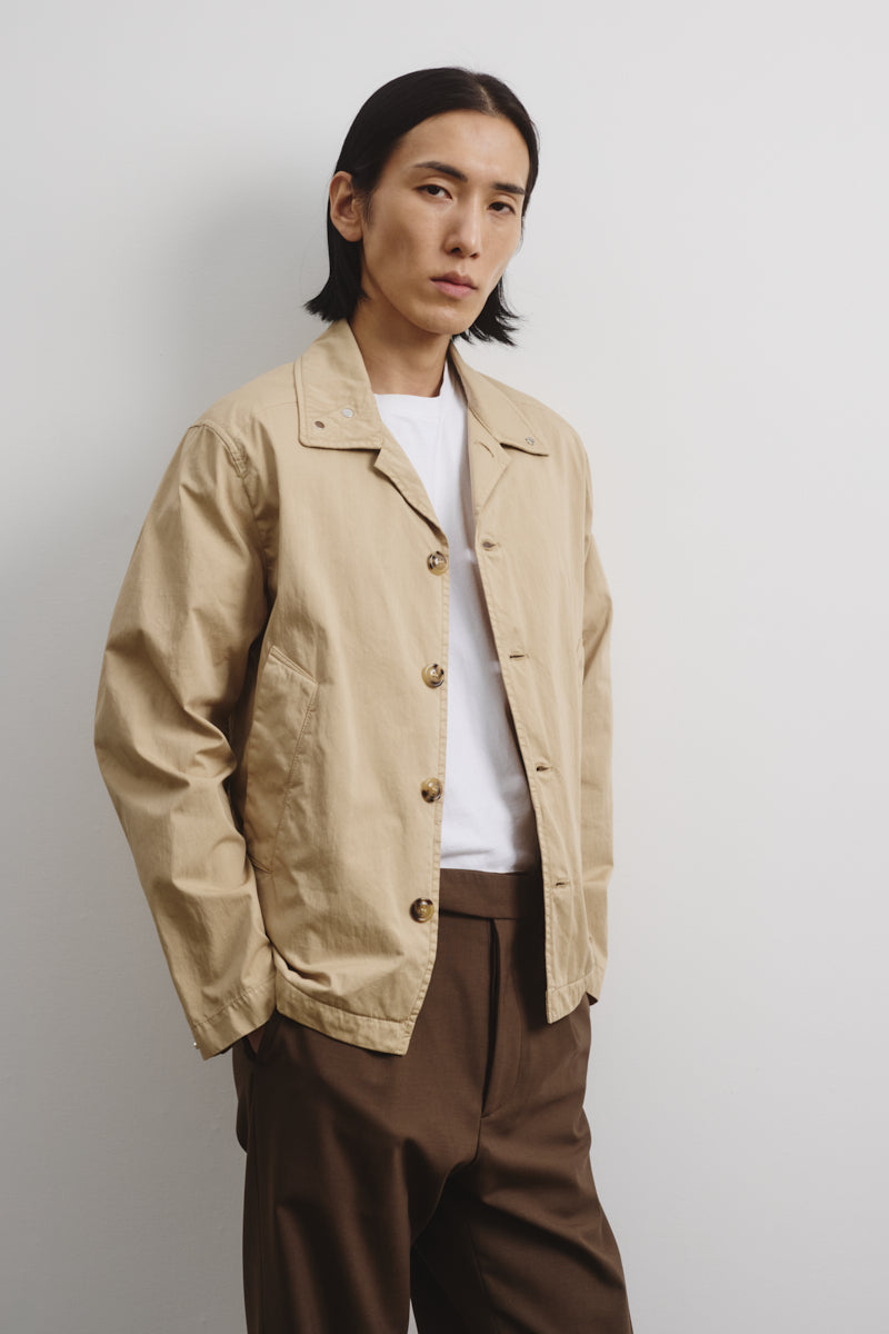 Coach jacket Ted in cotone-nylon, sfoderata. Beige - Sable