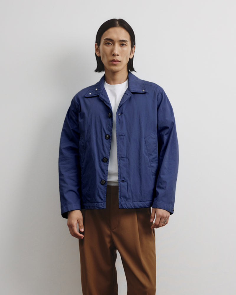 Ted unlined coach jacket in cotton-nylon fabric. Blue - Nautico