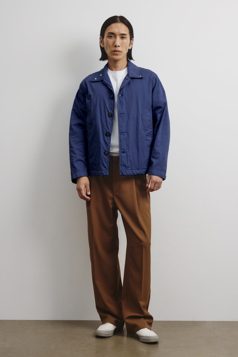 Coach jacket Ted in cotone-nylon, sfoderata. Blu - Nautico