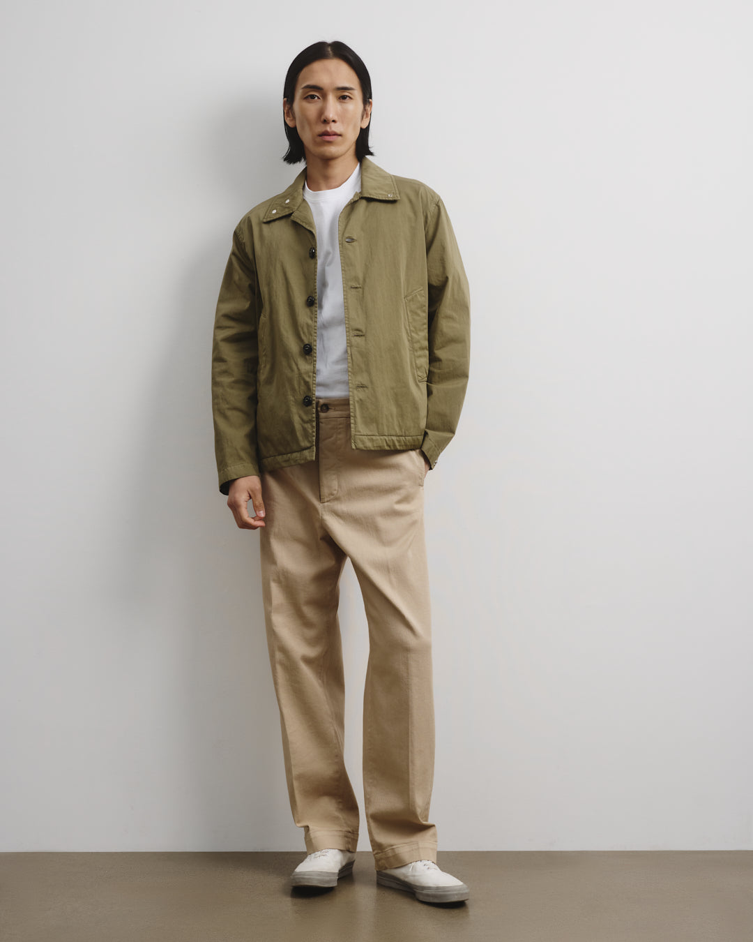 Ted unlined coach jacket in cotton-nylon fabric. Green