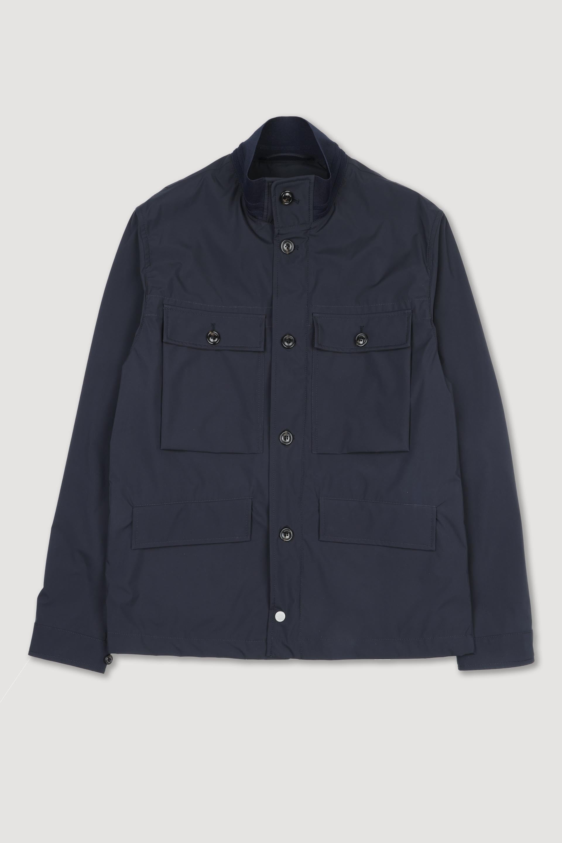 Field Jacket Harry in microfibra 3 layer waterproof, sfoderata. - Navy blue