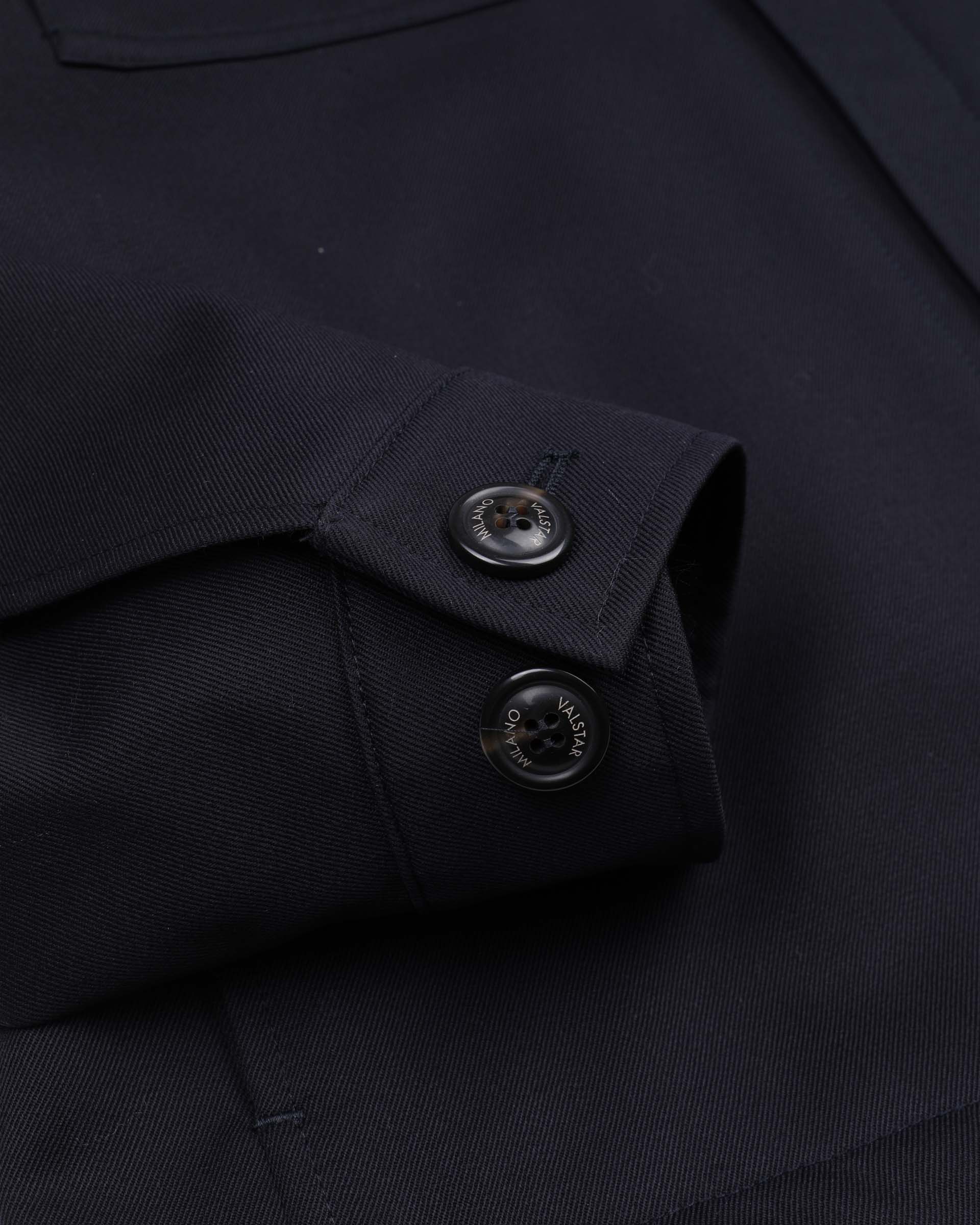Overshirt Gus in twill di pura lana vergine pettinata water repellent, foderata. Blu - Navy