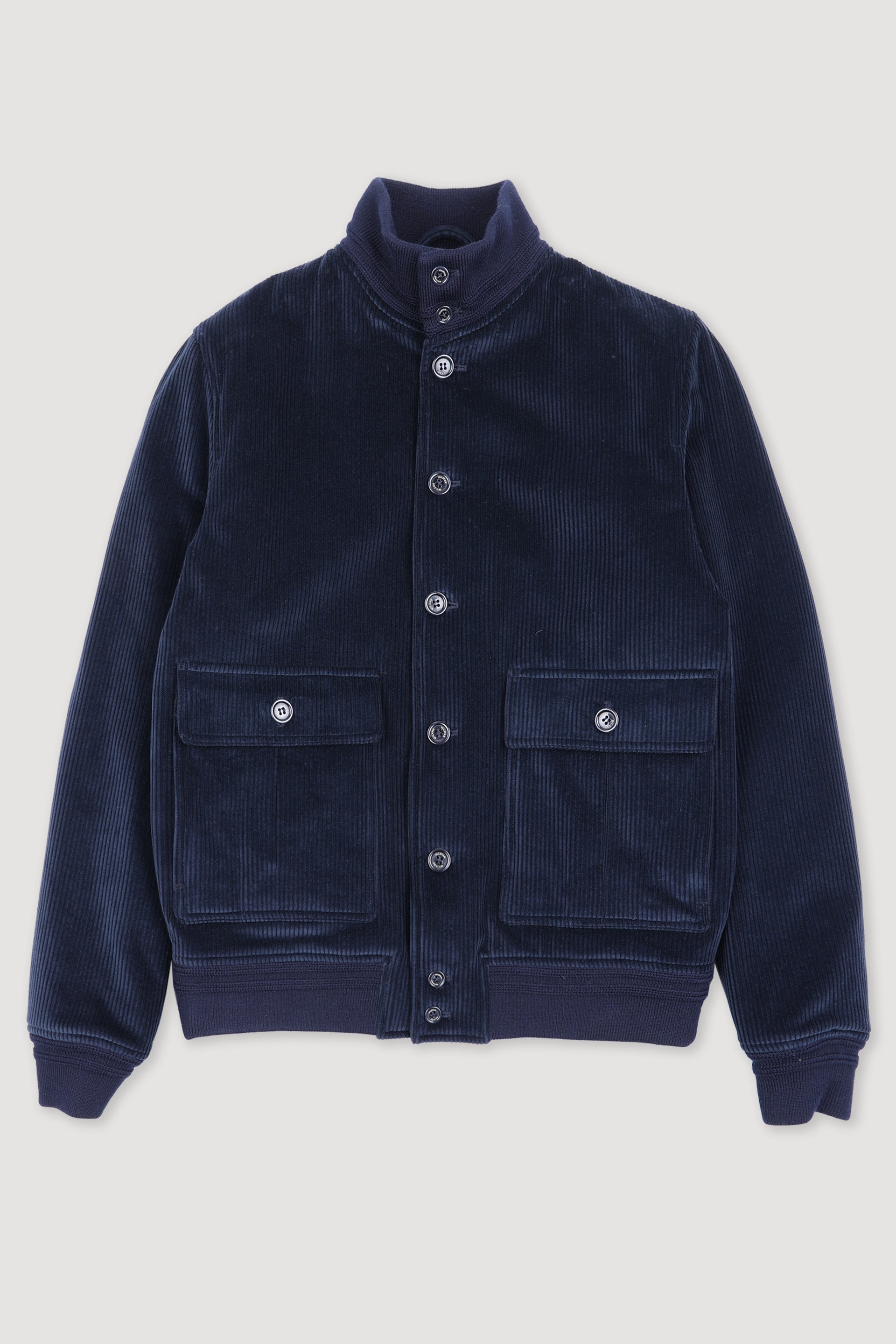 Valstarino jacket in cotton corduroy with light padding. Blue - Navy