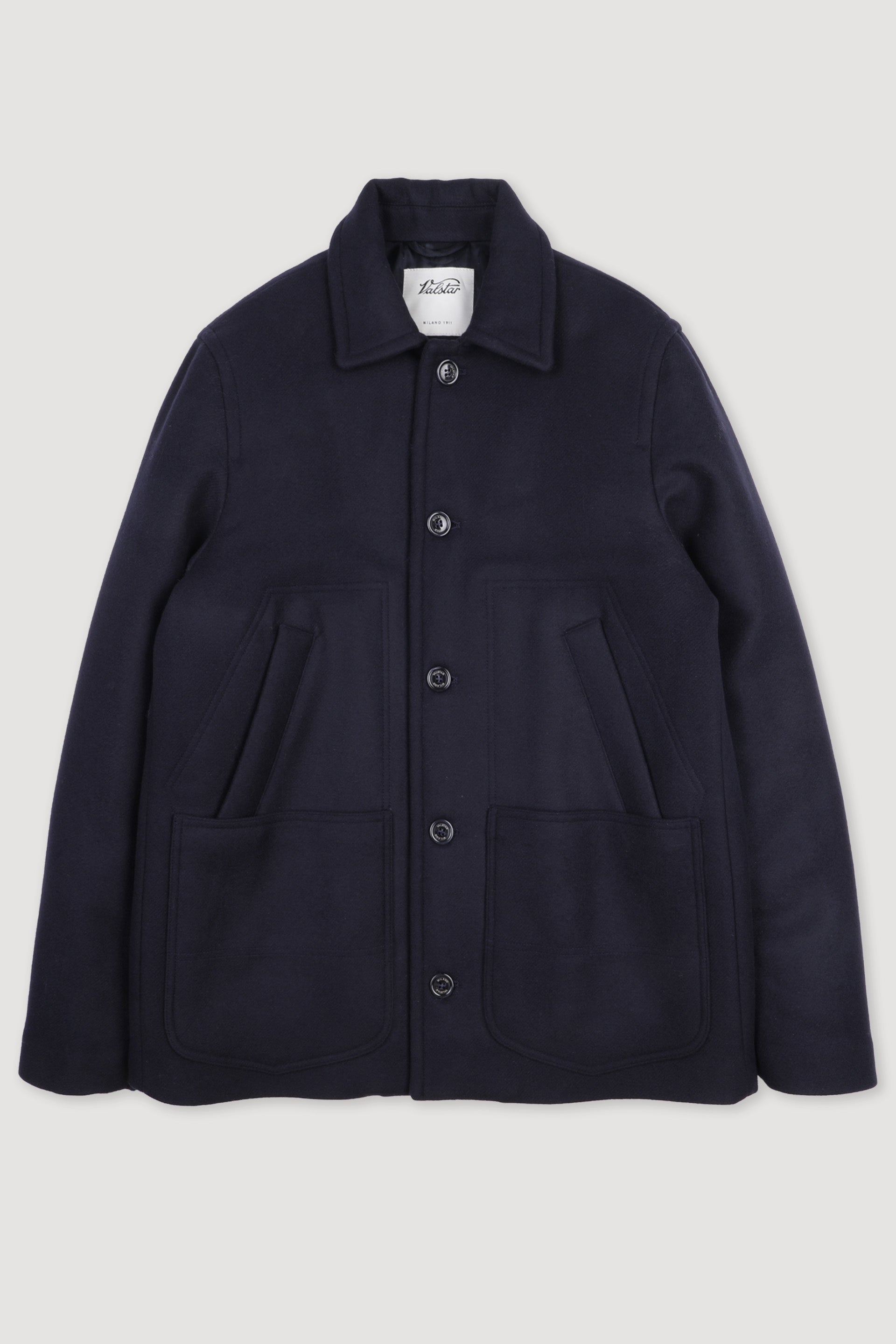 Bradley padded work Jacket in virgin wool felt - Navy