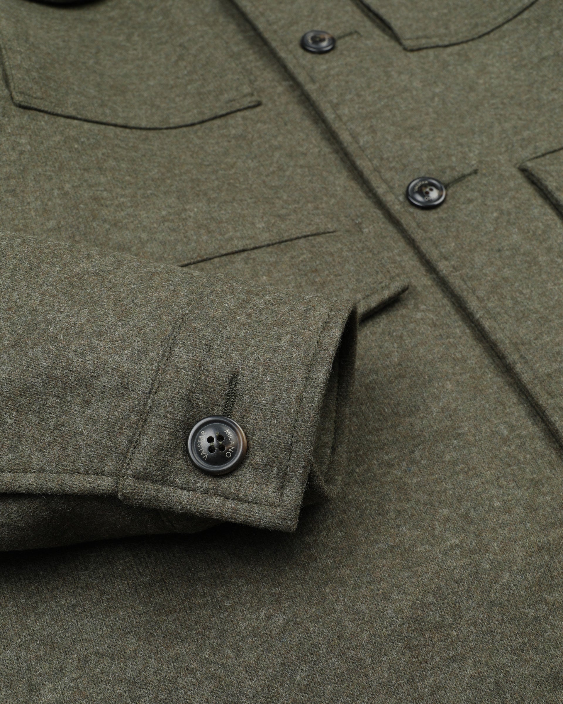 Field jacket Demetry in panno/jersey in misto lana con gilet interno trapuntato staccabile. Verde - Military green