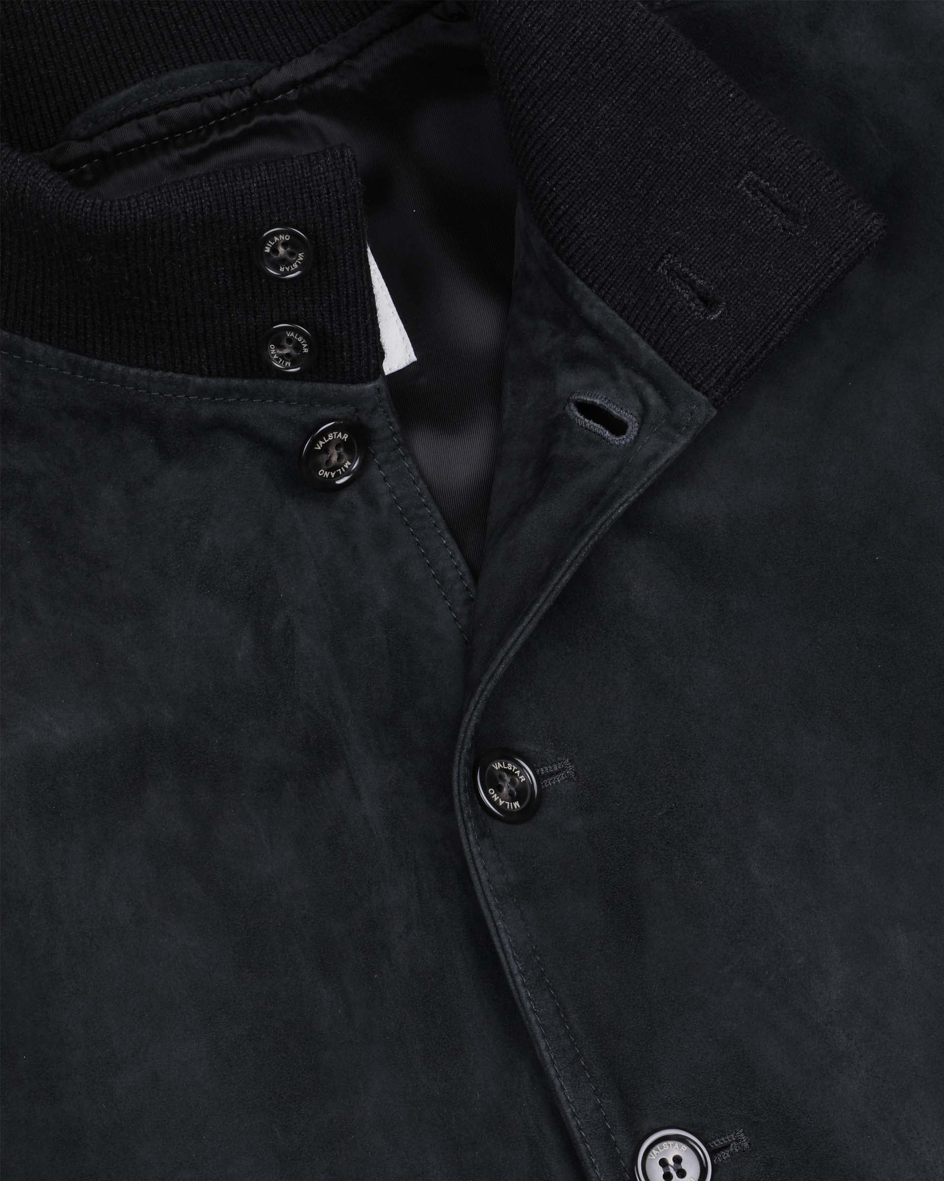 Giubbotto Valstarino in suede, foderato - Nero scarico