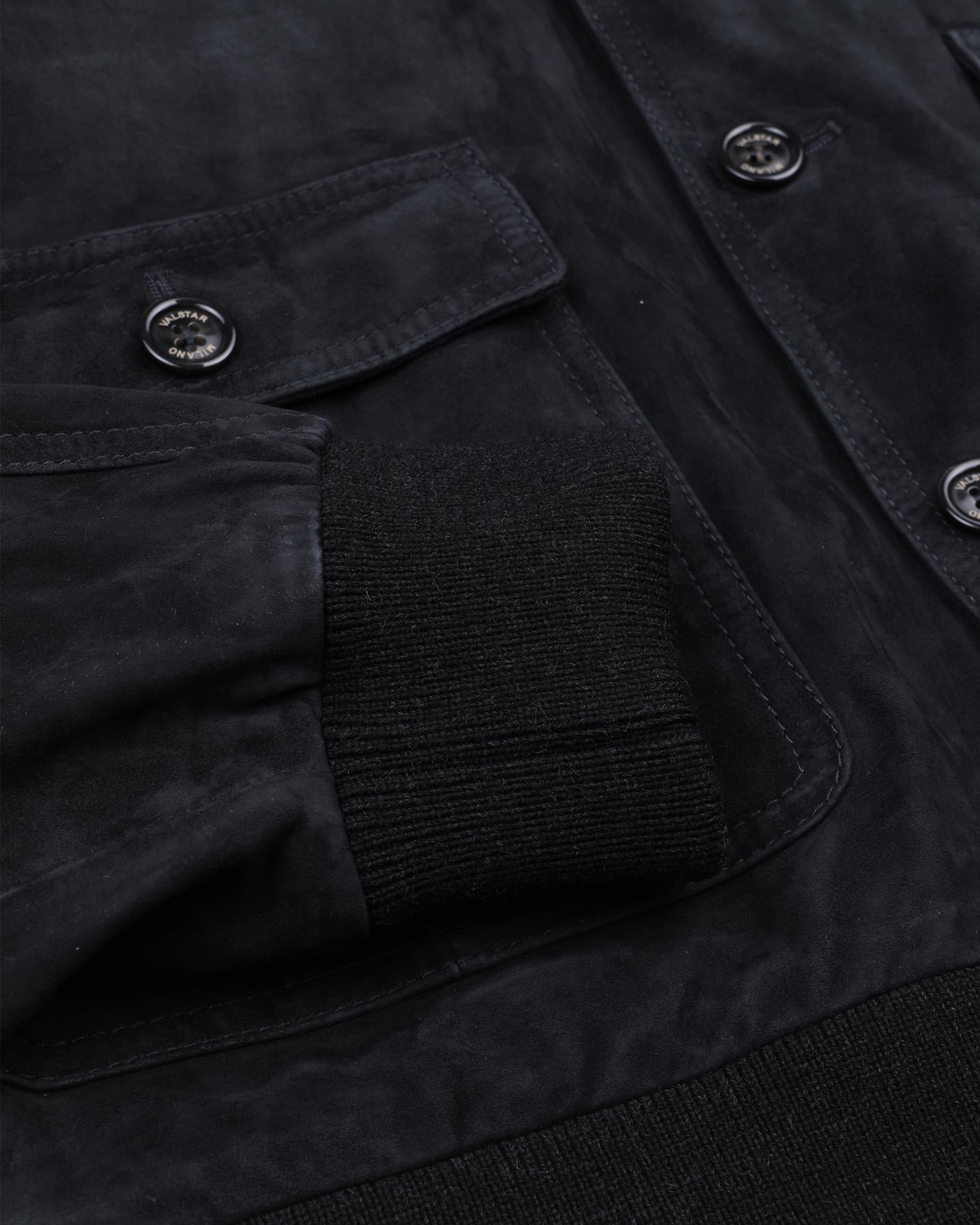 Giubbotto Valstarino in suede, foderato - Nero scarico