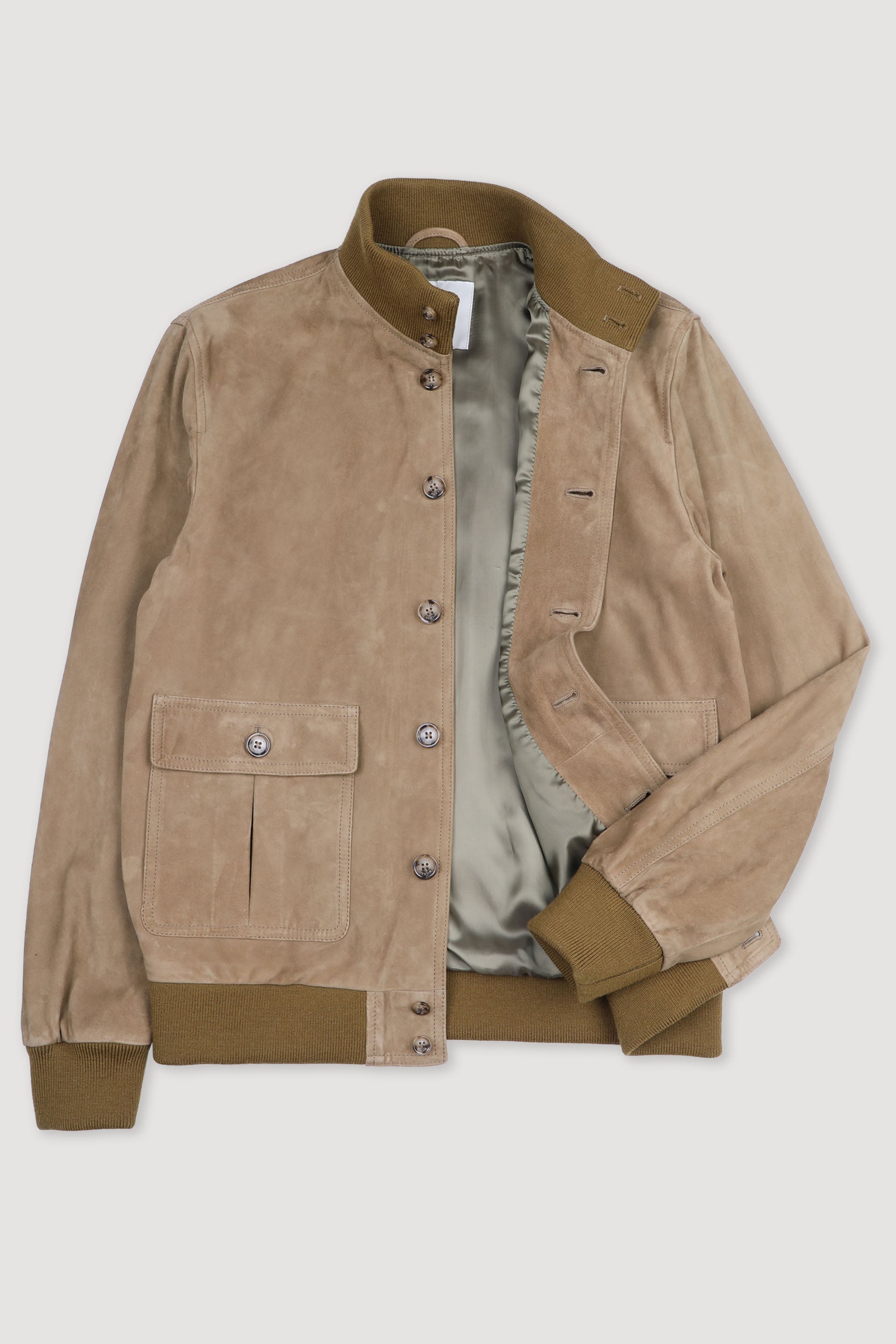 Giubbotto Valstarino in suede, foderato. Beige - Senape