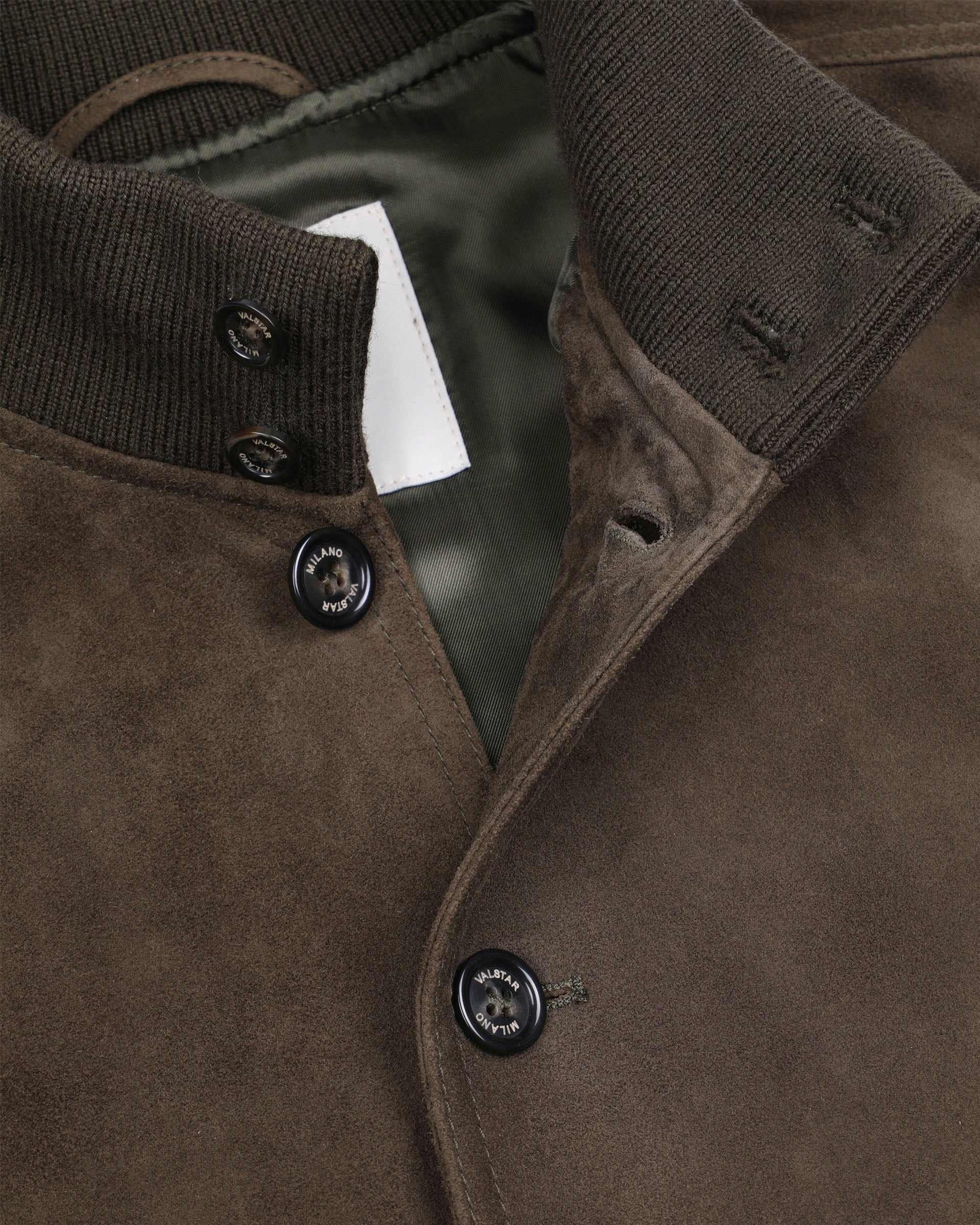 Giubbotto Valstarino in suede, foderato. Verde - Muschio