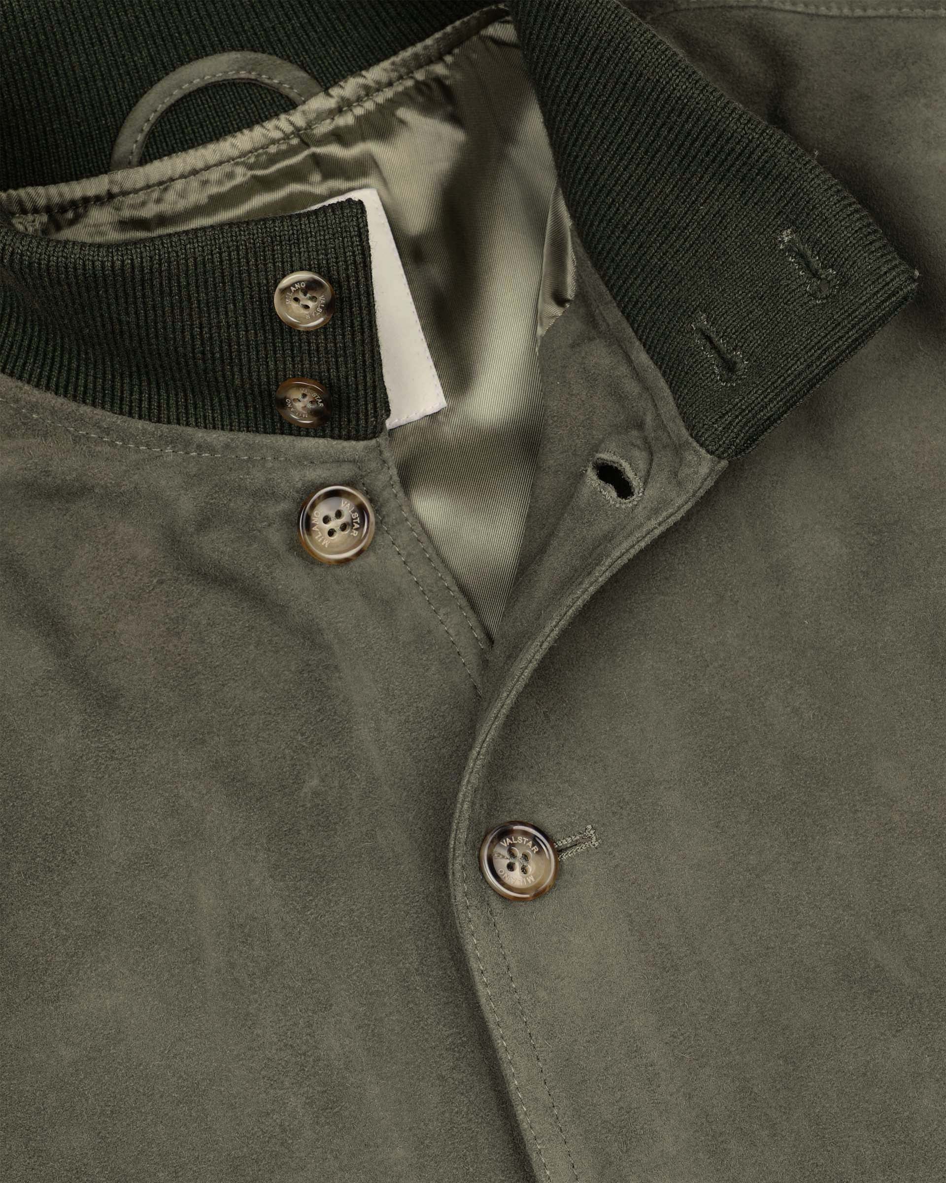 Giubbotto Valstarino in suede, foderato. Verde - Felce