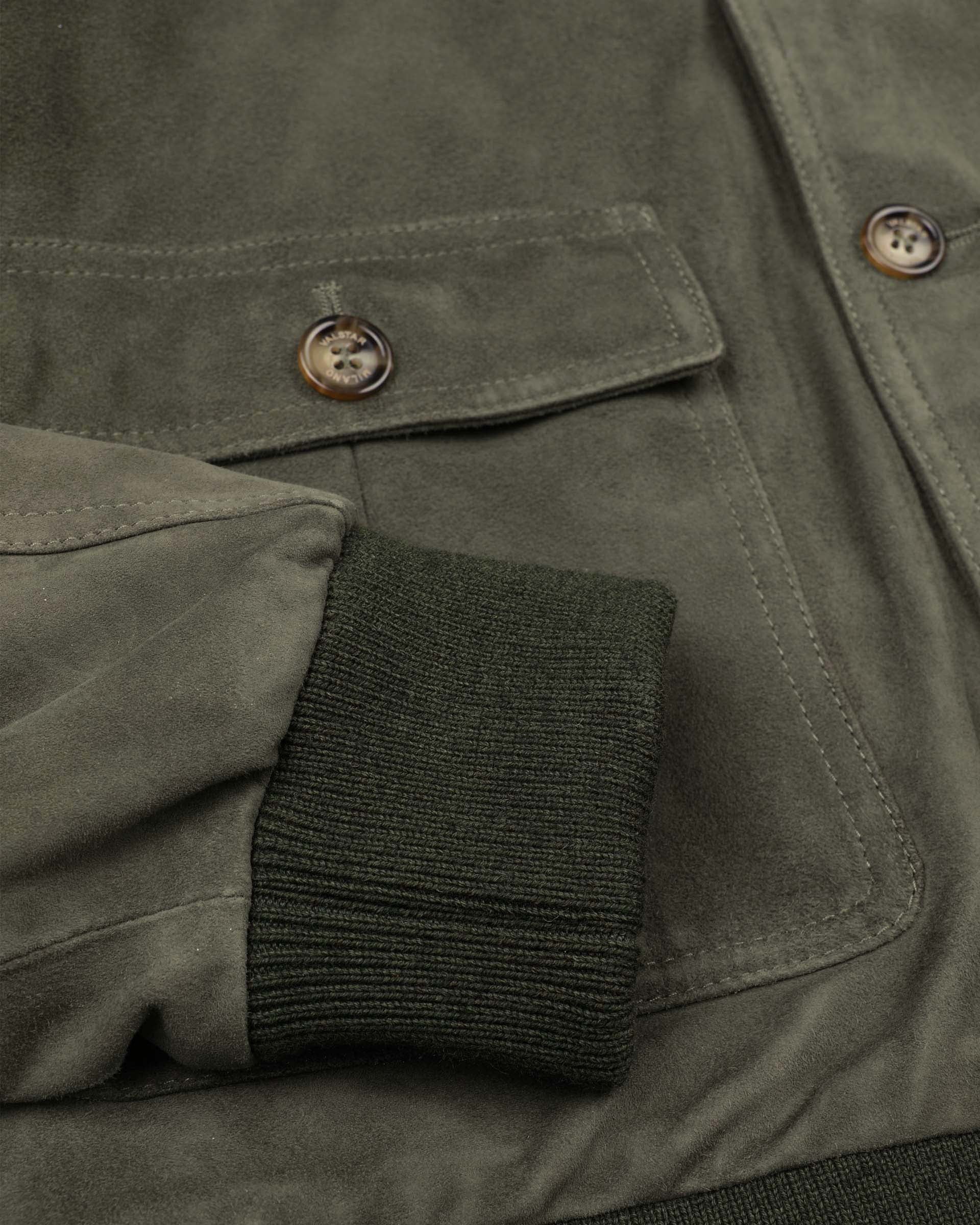 Giubbotto Valstarino in suede, foderato. Verde - Felce