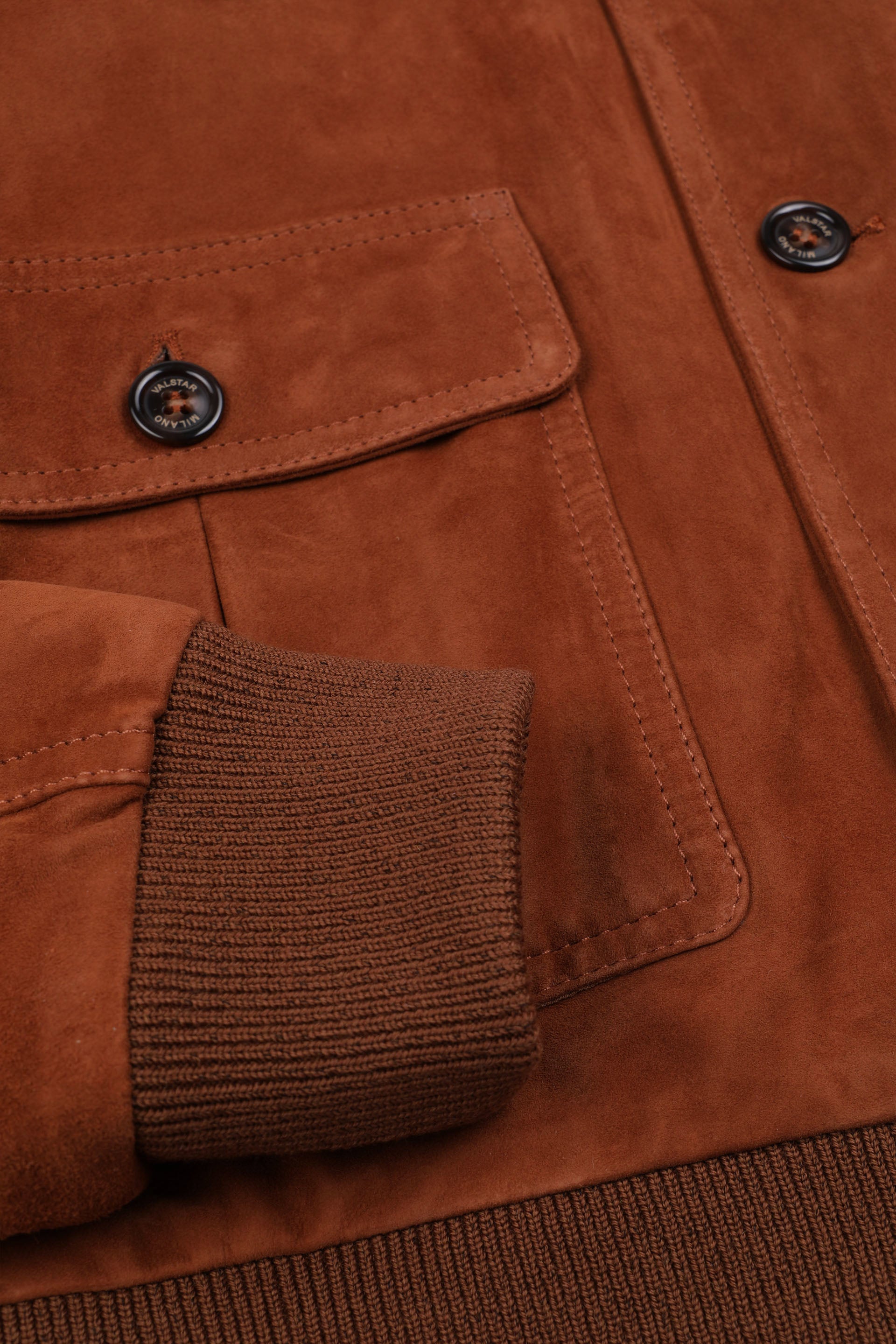 Giubbotto Valstarino in suede, foderato. Marrone - Creta