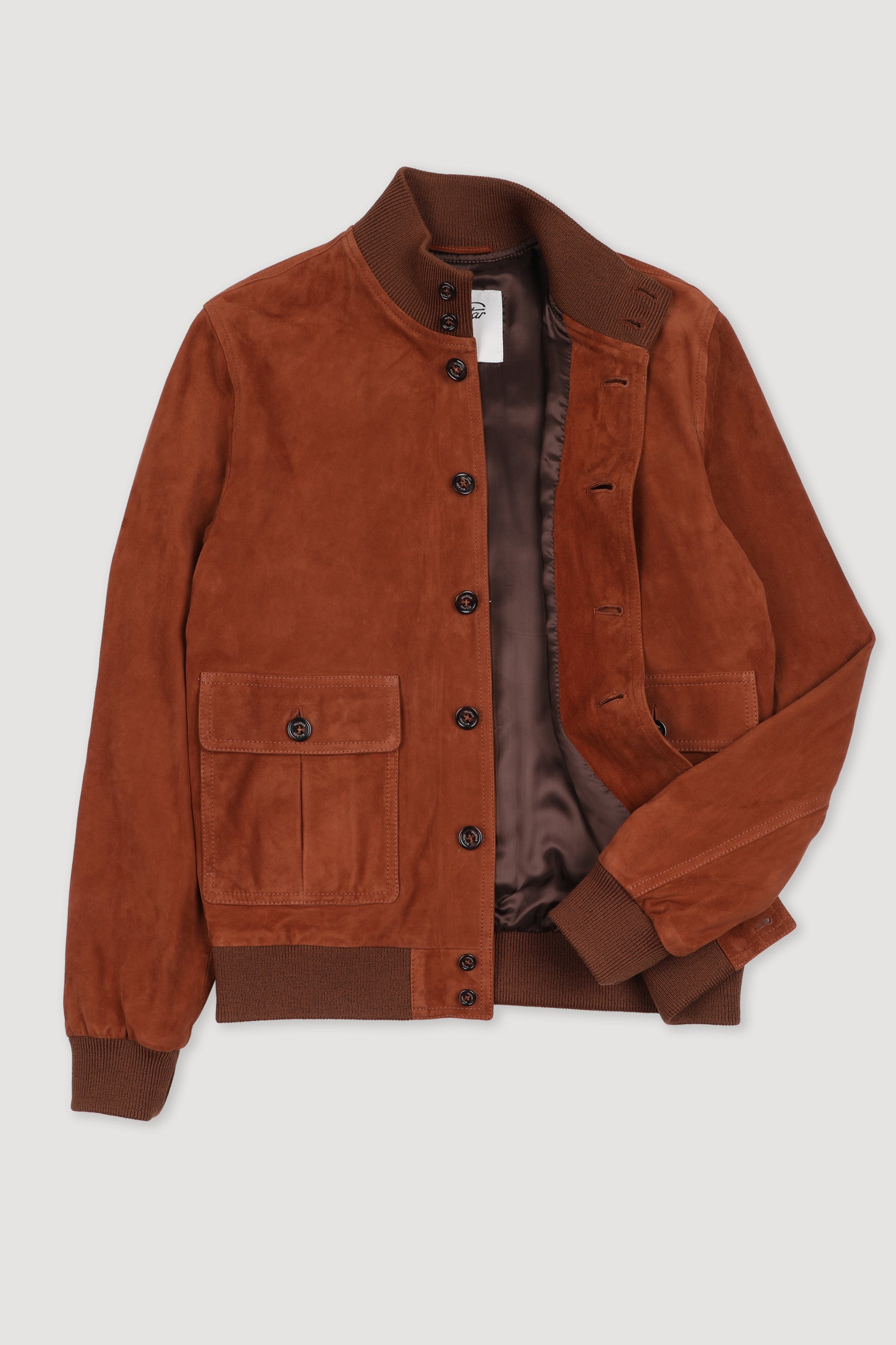 Giubbotto Valstarino in suede, foderato. Marrone - Creta