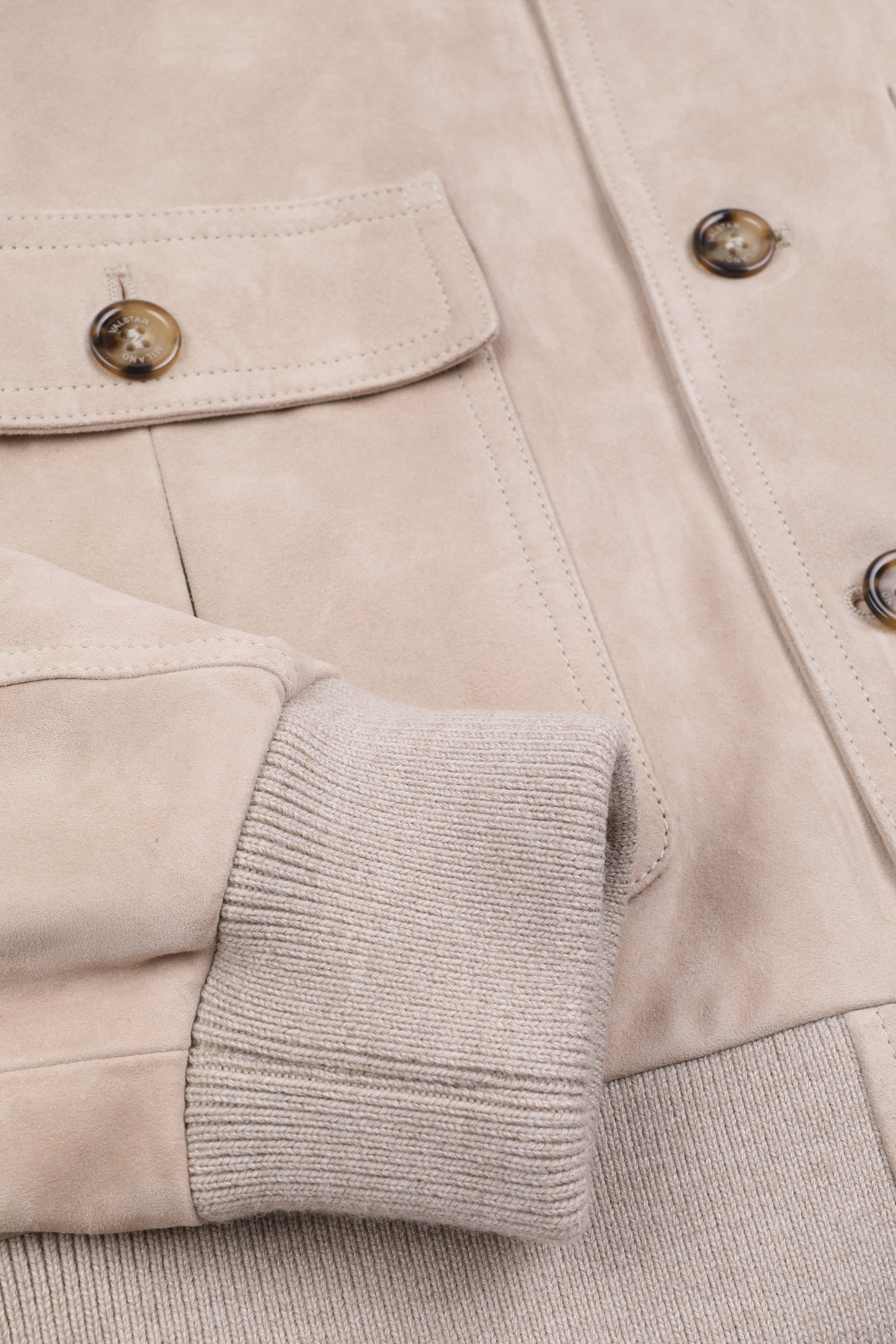 Giubbotto Valstarino in suede, foderato. Beige - Powder