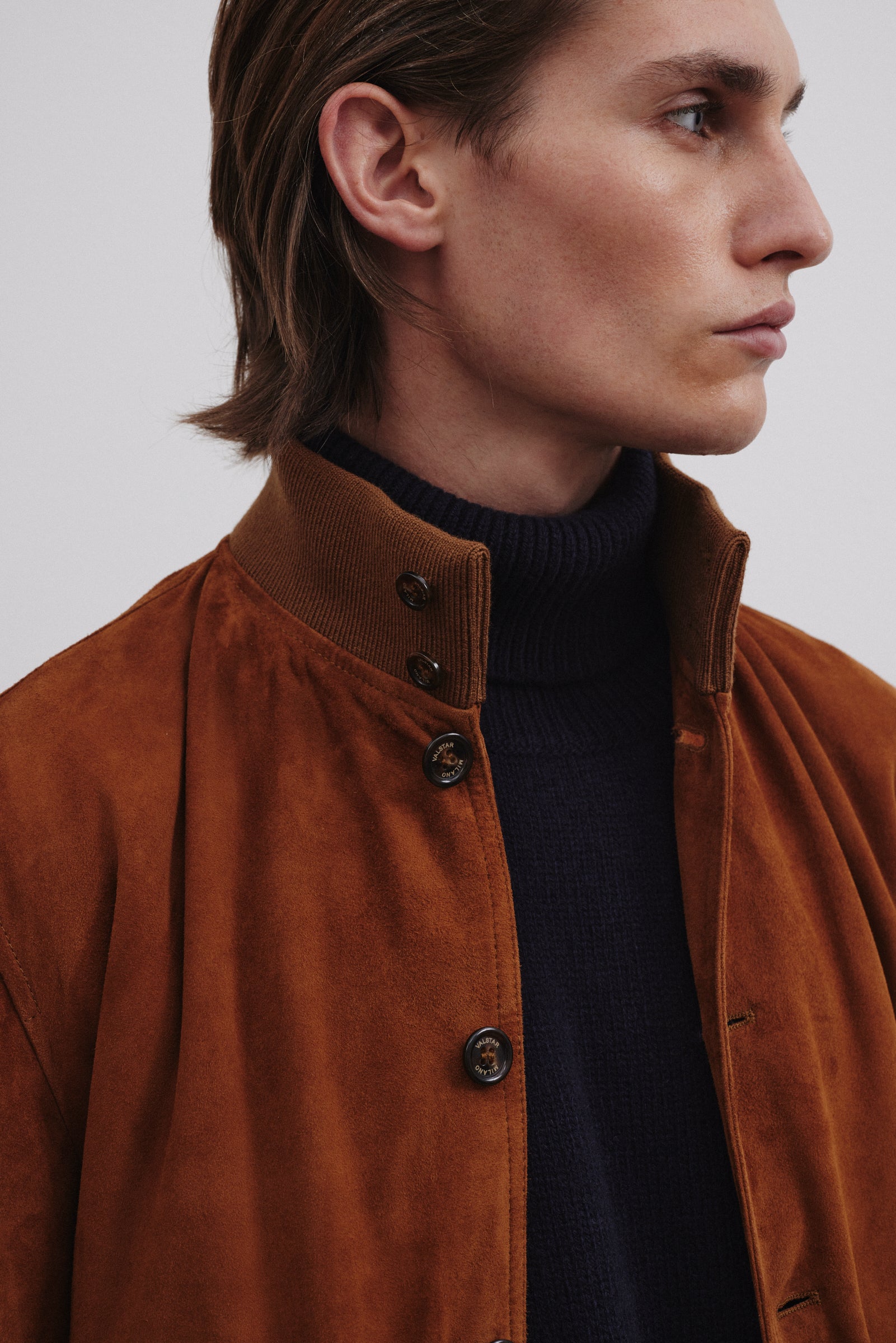 Giubbotto Valstarino in suede, foderato. Marrone - Sandal