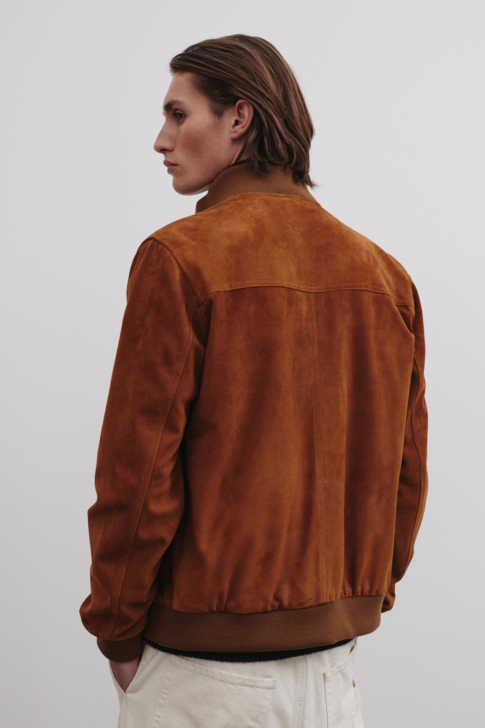 Giubbotto Valstarino in suede, foderato. Marrone - Sandal