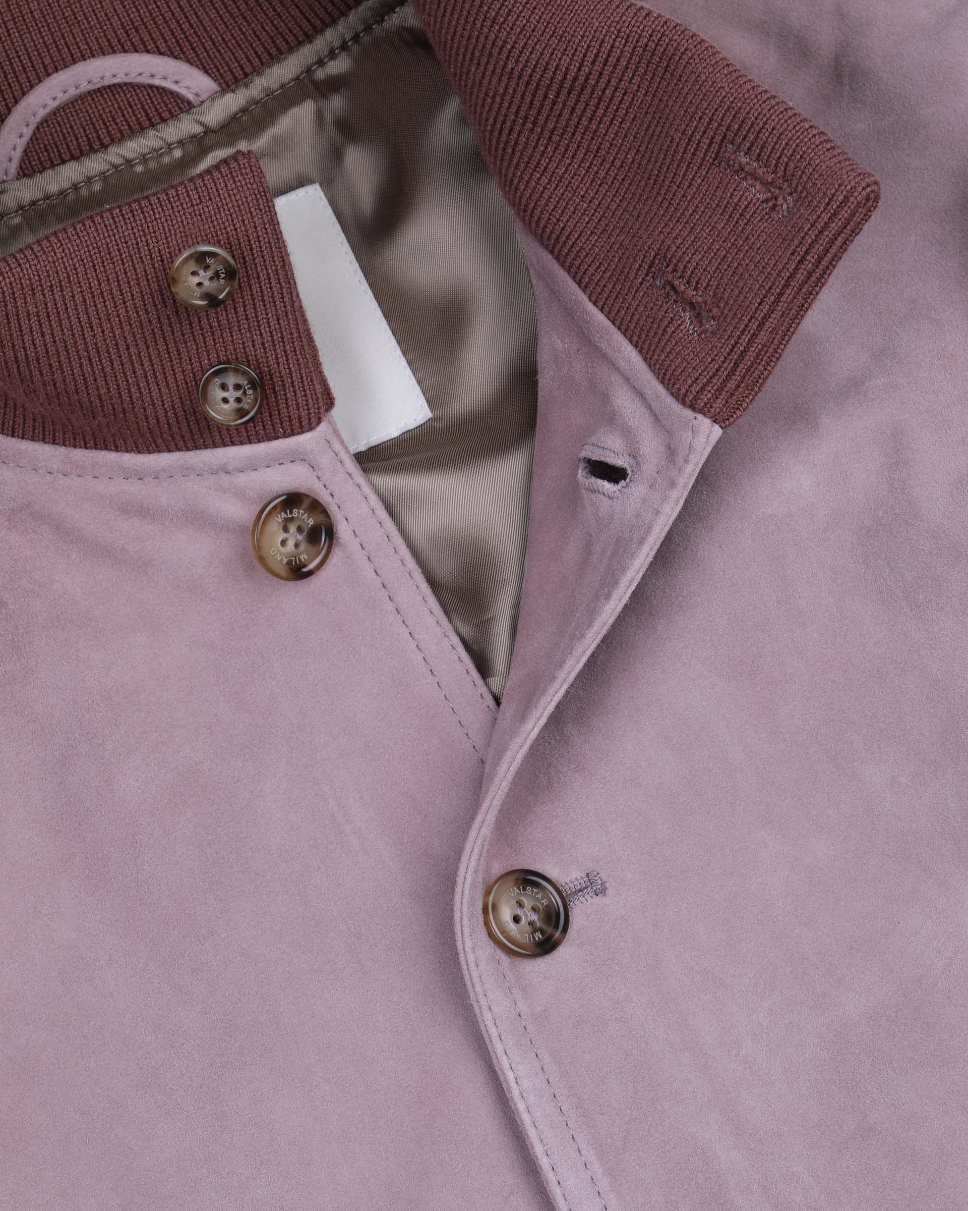 Giubbotto Valstarino in suede, foderato. Rosa - Tramonto