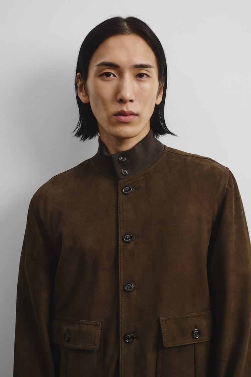 GIUBBOTTO VALSTARINO, SFODERATO, SUEDE - Muschio