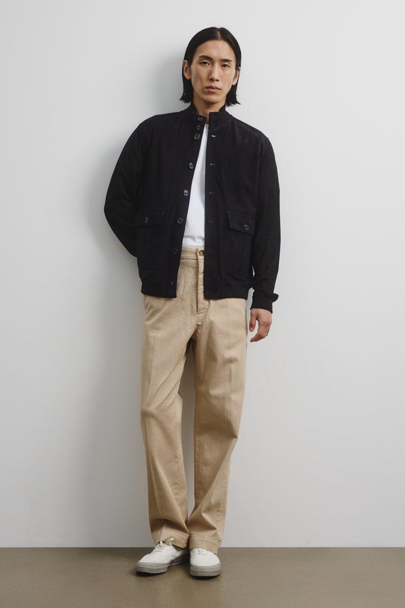 GIUBBOTTO VALSTARINO, SFODERATO, SUEDE - Dark blue
