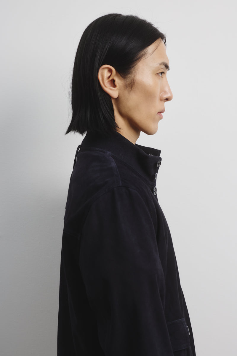 GIUBBOTTO VALSTARINO, SFODERATO, SUEDE - Dark blue