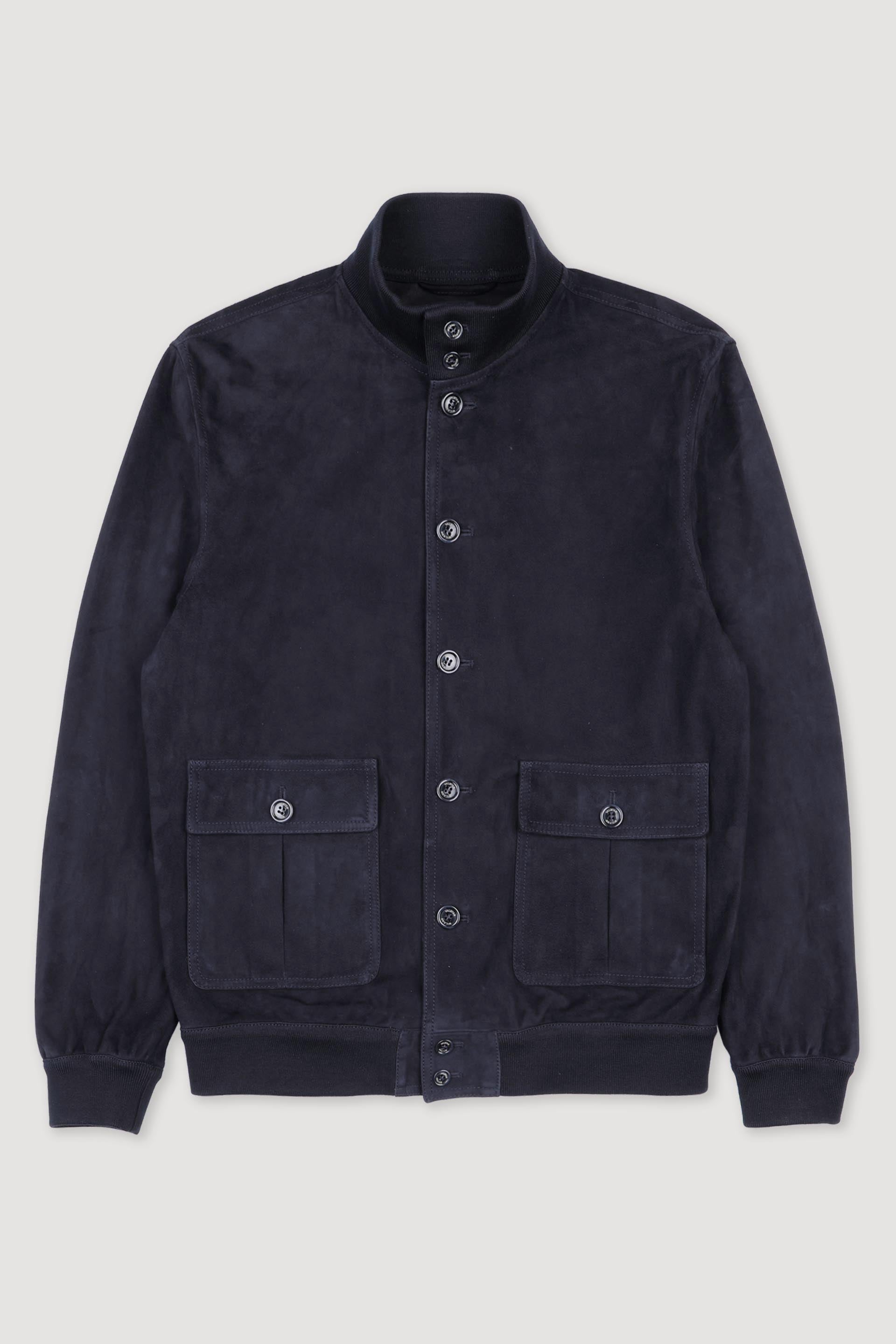 GIUBBOTTO VALSTARINO, SFODERATO, SUEDE - Dark blue