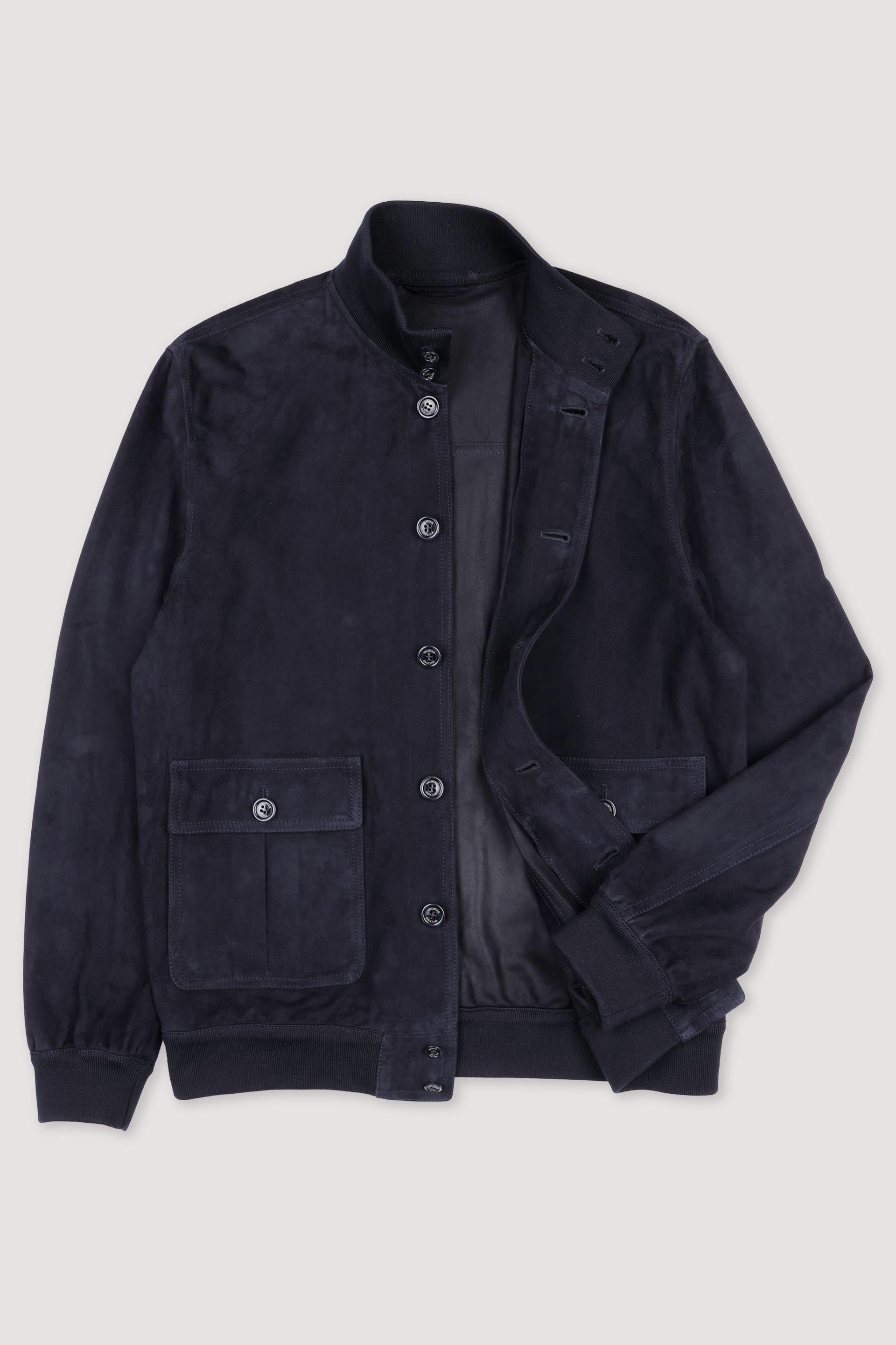 GIUBBOTTO VALSTARINO, SFODERATO, SUEDE - Dark blue