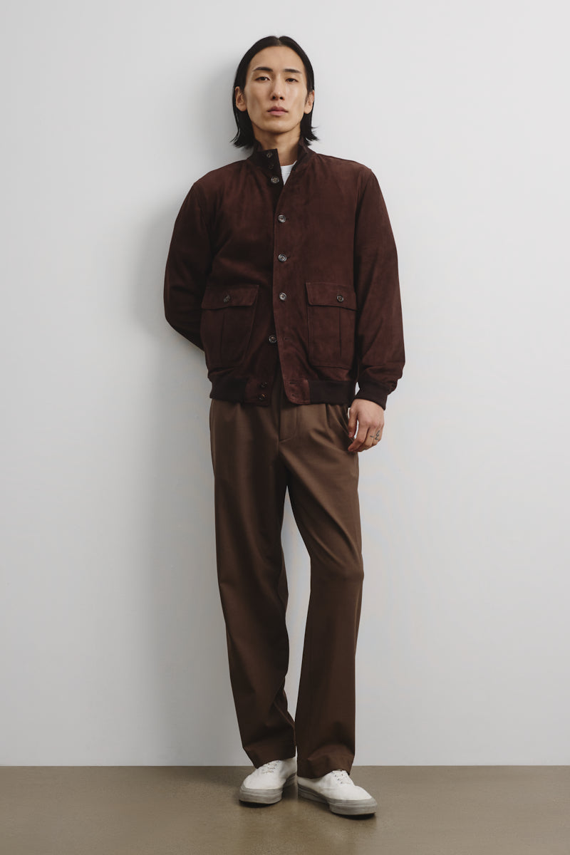 GIUBBOTTO VALSTARINO, SFODERATO, SUEDE - Coffee