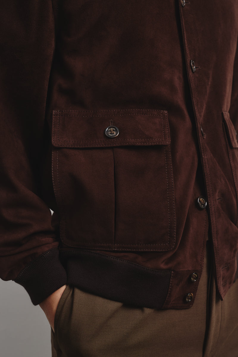 GIUBBOTTO VALSTARINO, SFODERATO, SUEDE - Coffee