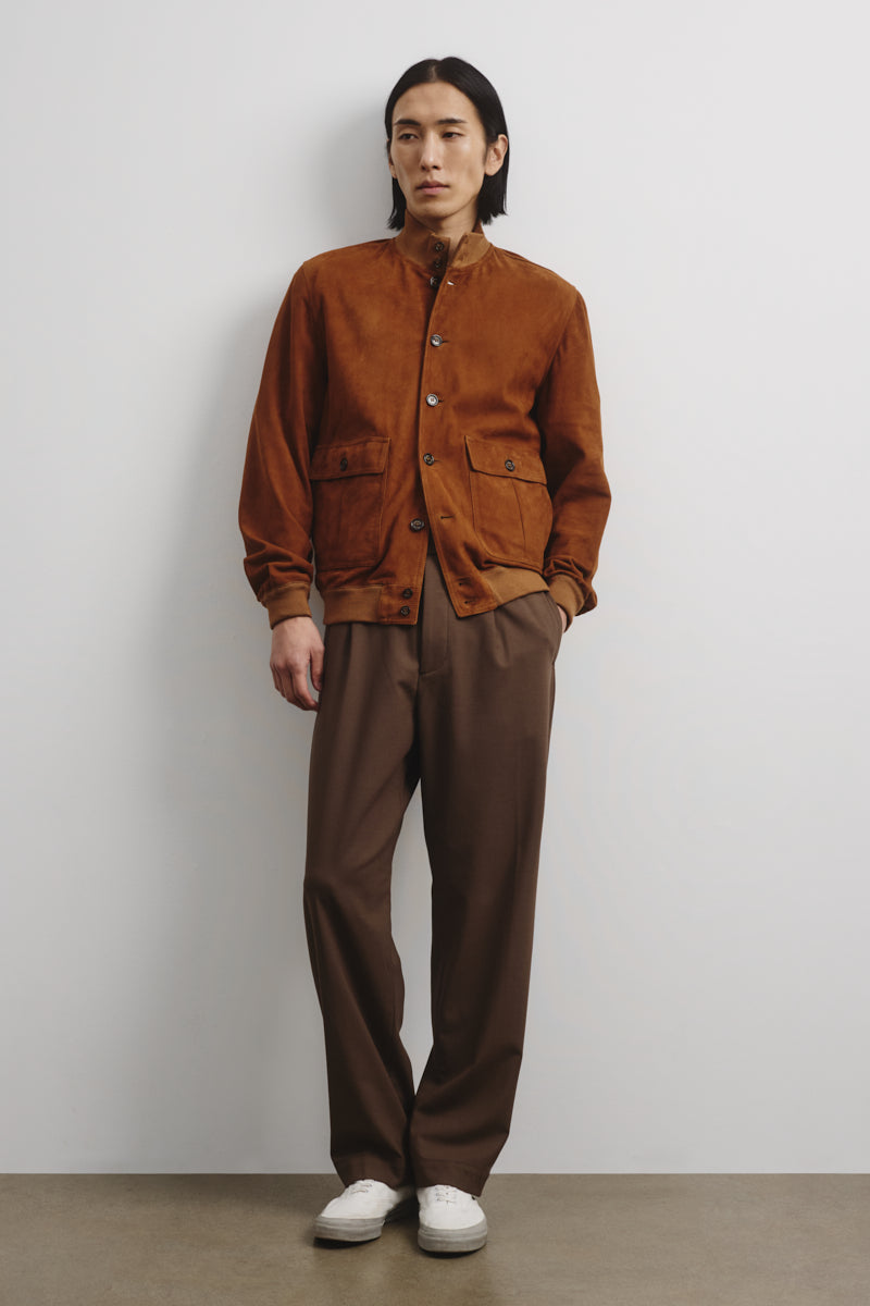 GIUBBOTTO VALSTARINO, SFODERATO, SUEDE - Tobacco