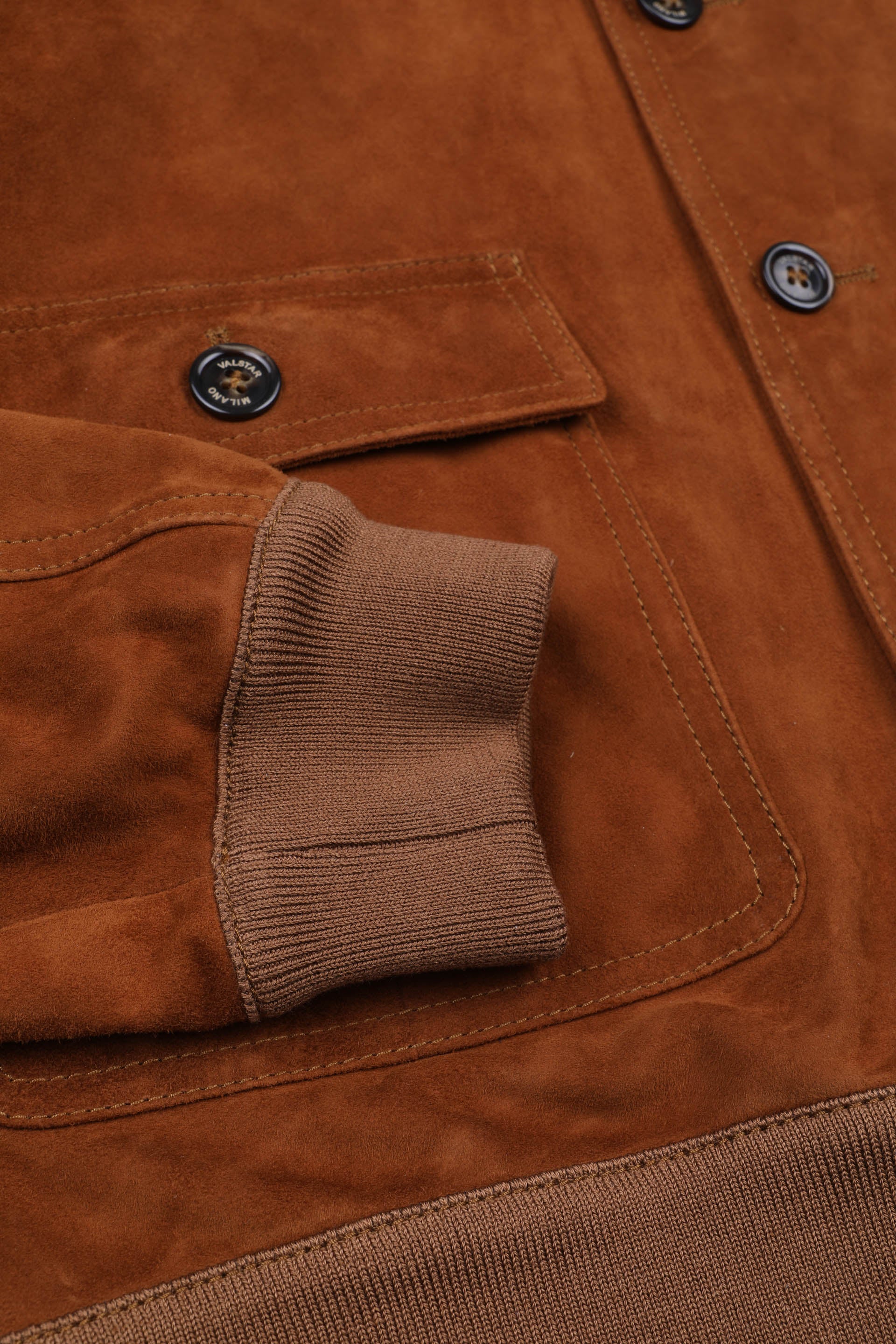 GIUBBOTTO VALSTARINO, SFODERATO, SUEDE - Tobacco