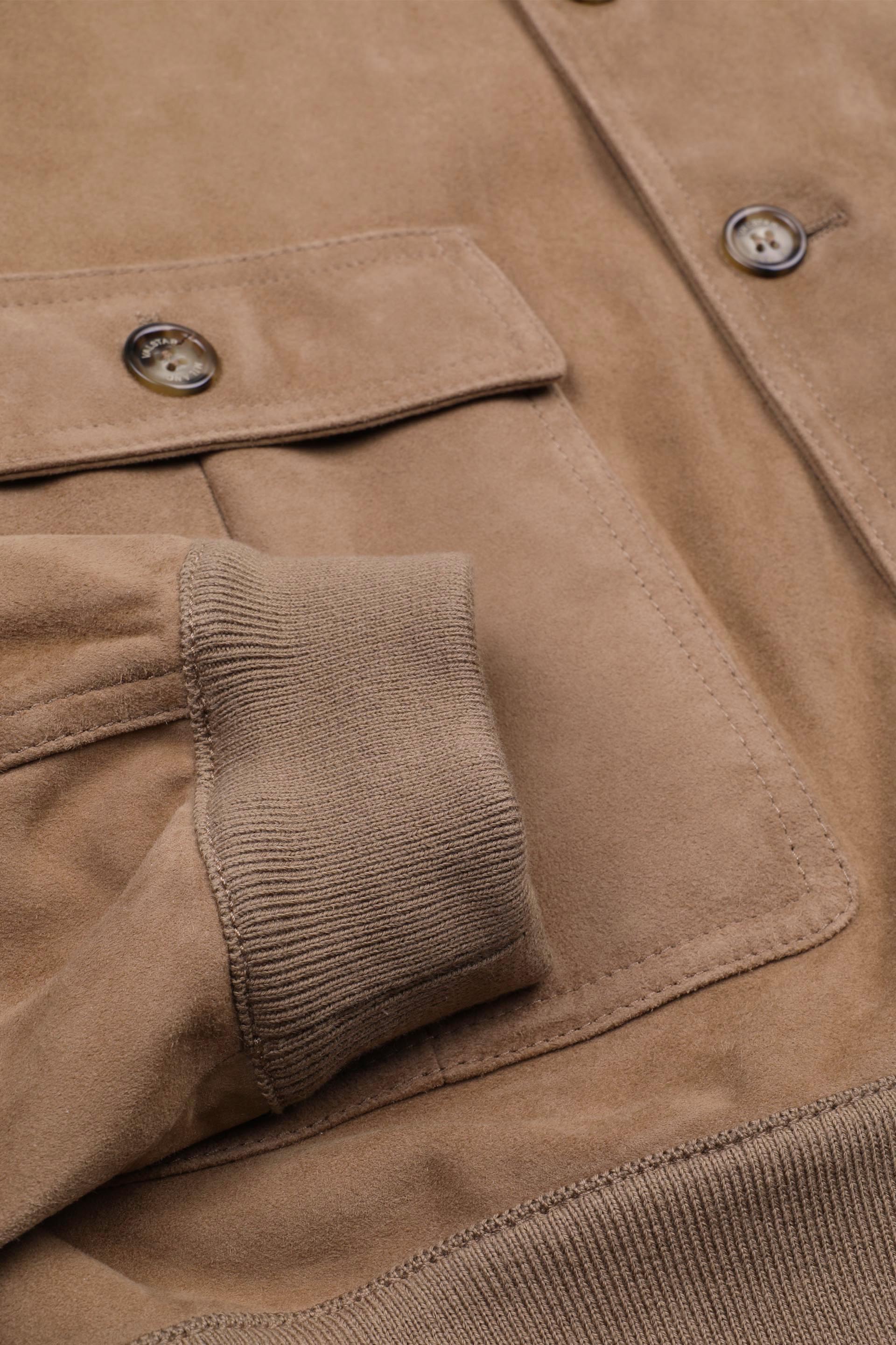 GIUBBOTTO VALSTARINO, SFODERATO, SUEDE - Arachide