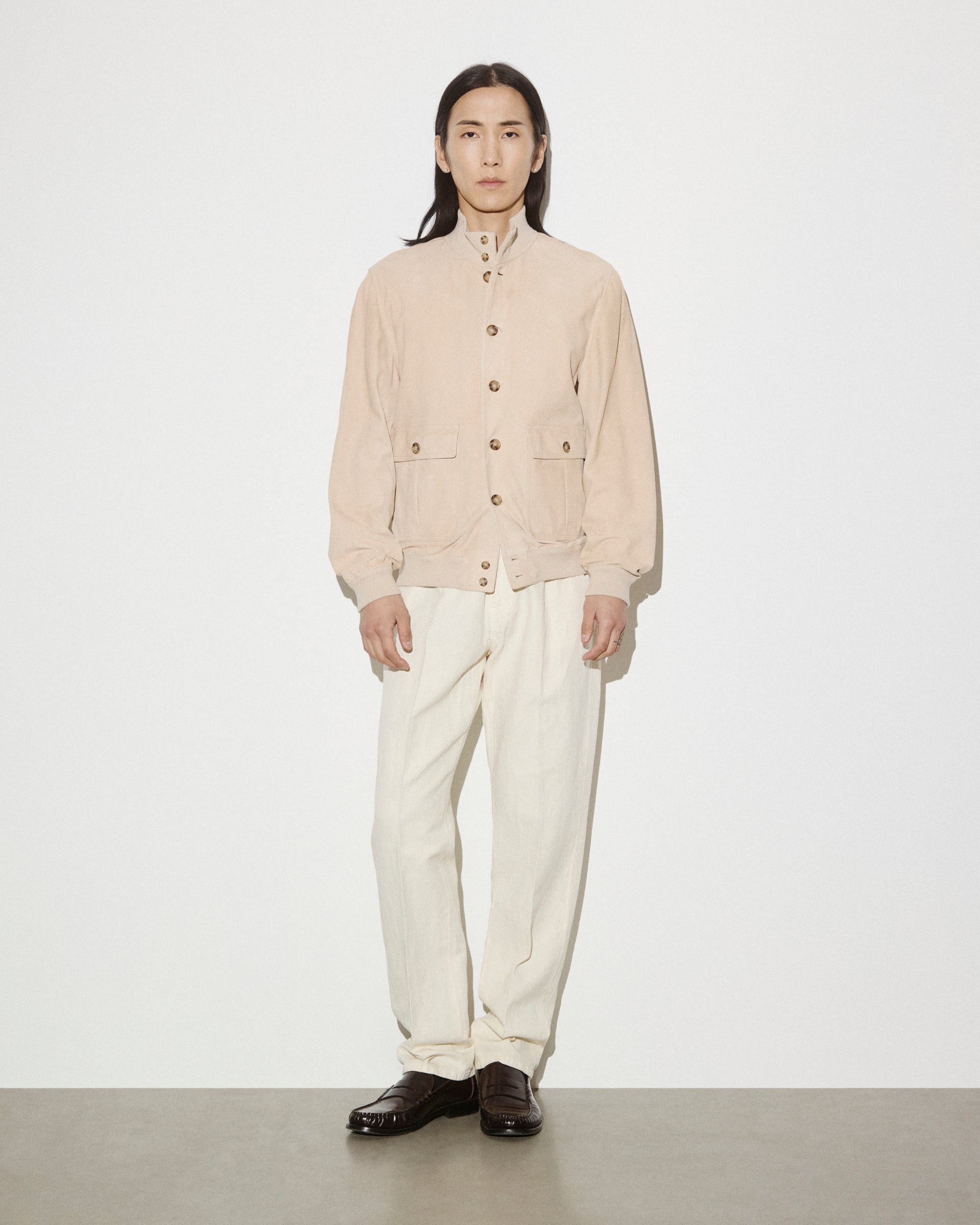 Unlined Valstarino jacket in suede leather. Beige - Sisal
