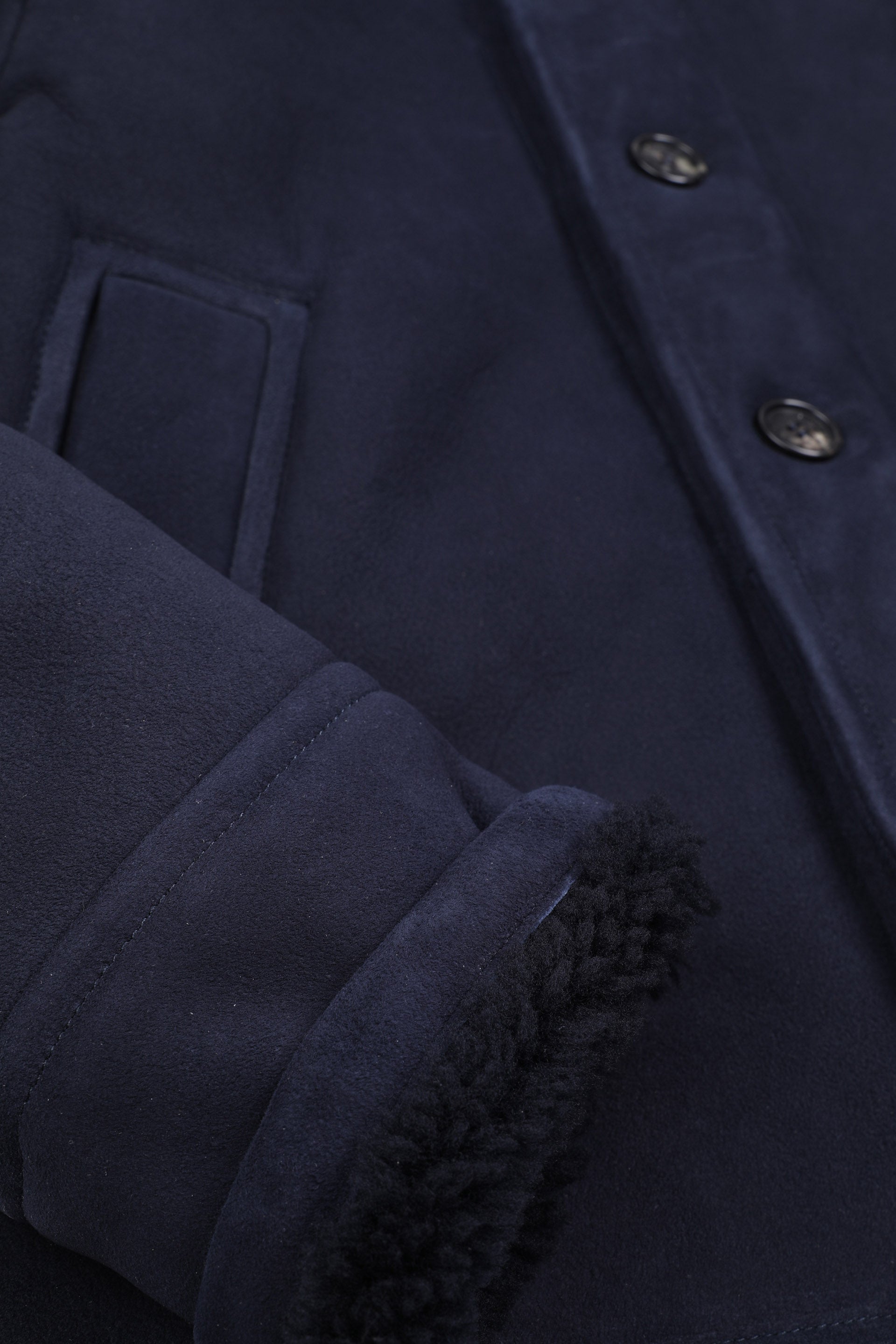 Deck jacket in montone suede - Dark blue