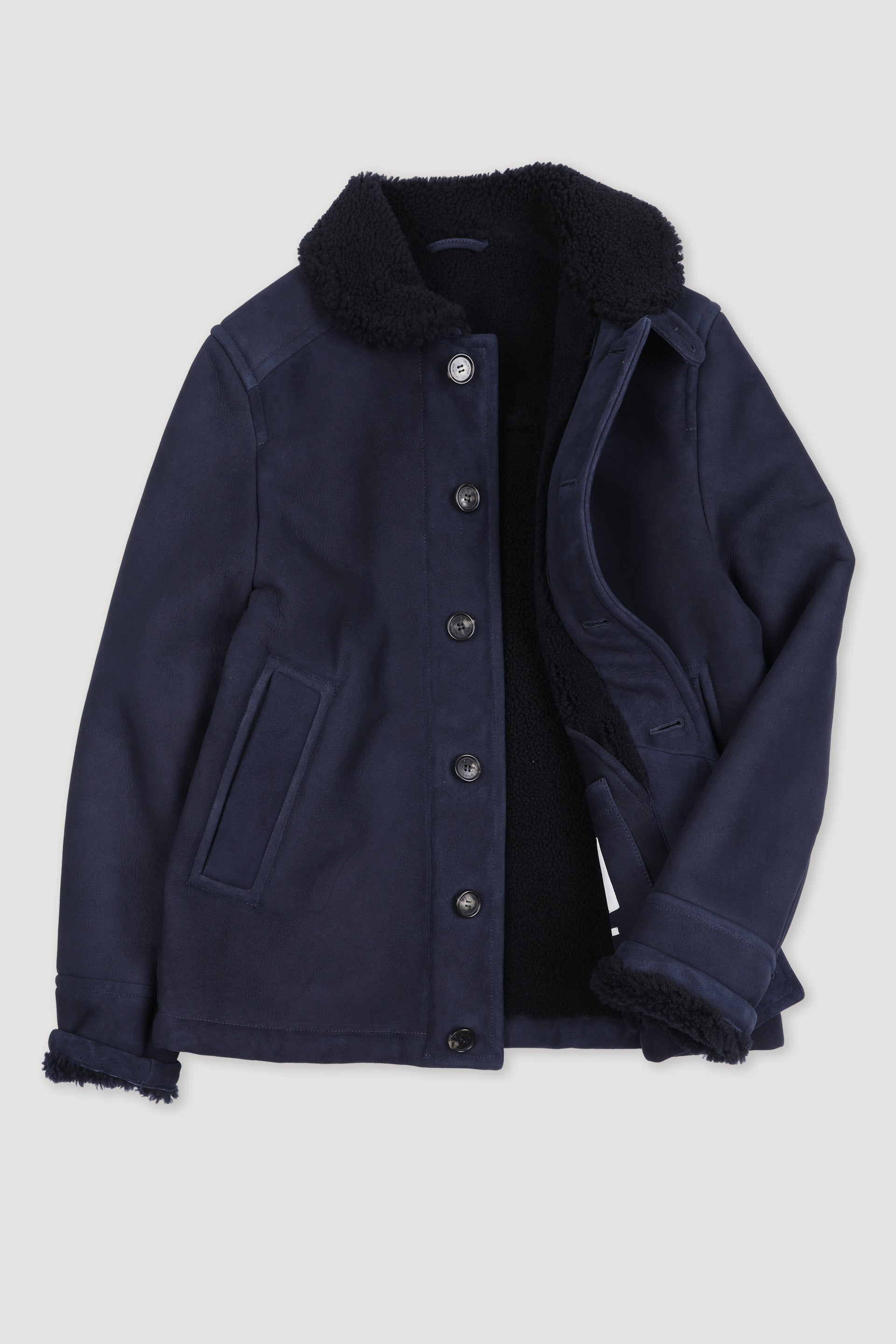 Deck jacket in montone suede - Dark blue