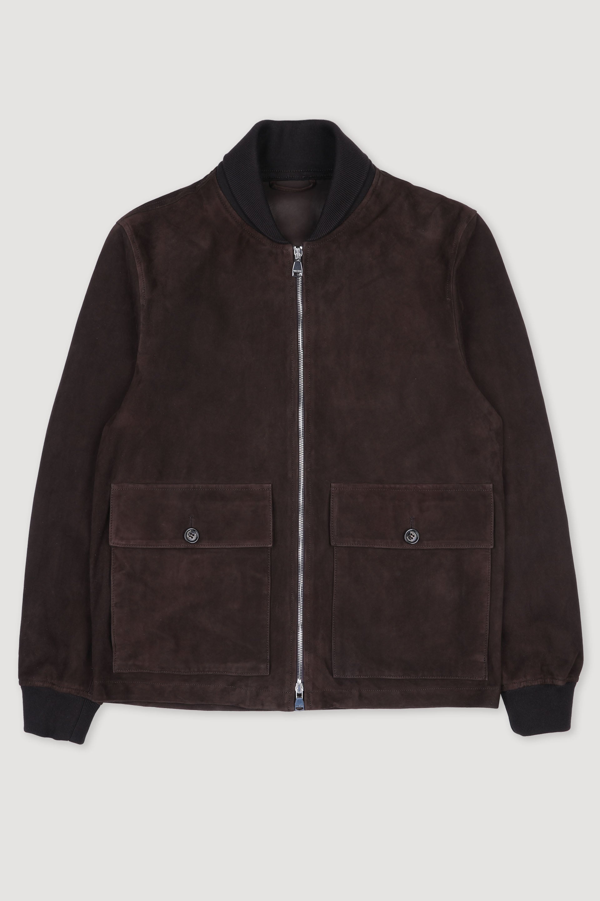 Livingstone bomber jacket in suede leather, unlined. Brown - Caffè